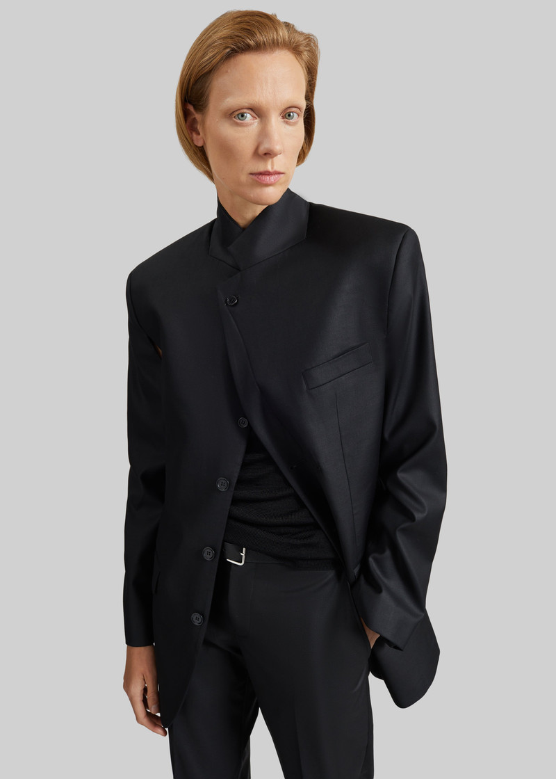 Bettter Folded Blazer With Slits - Black 1