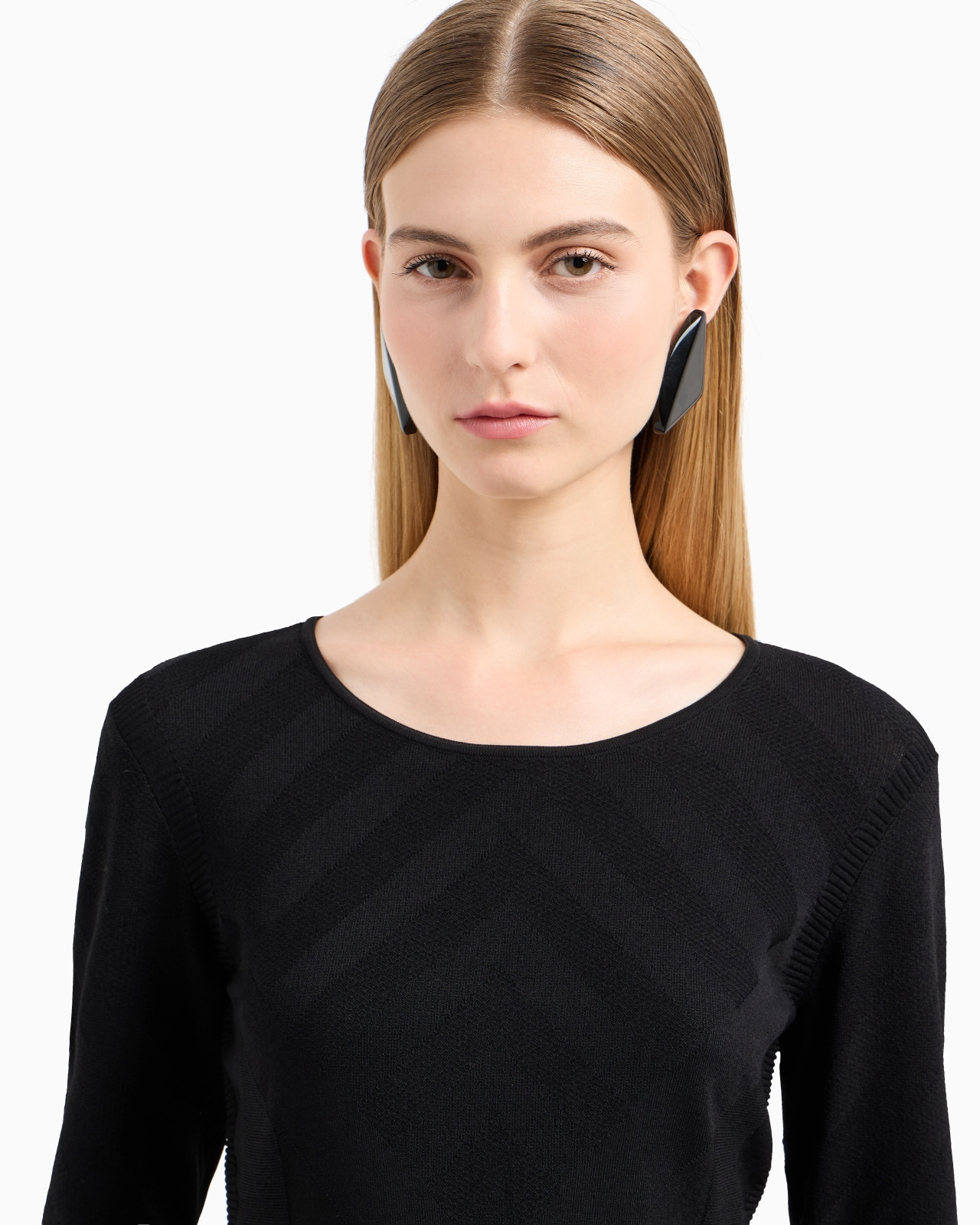 Viscose blend jumper with ribbing and plated knit - 5