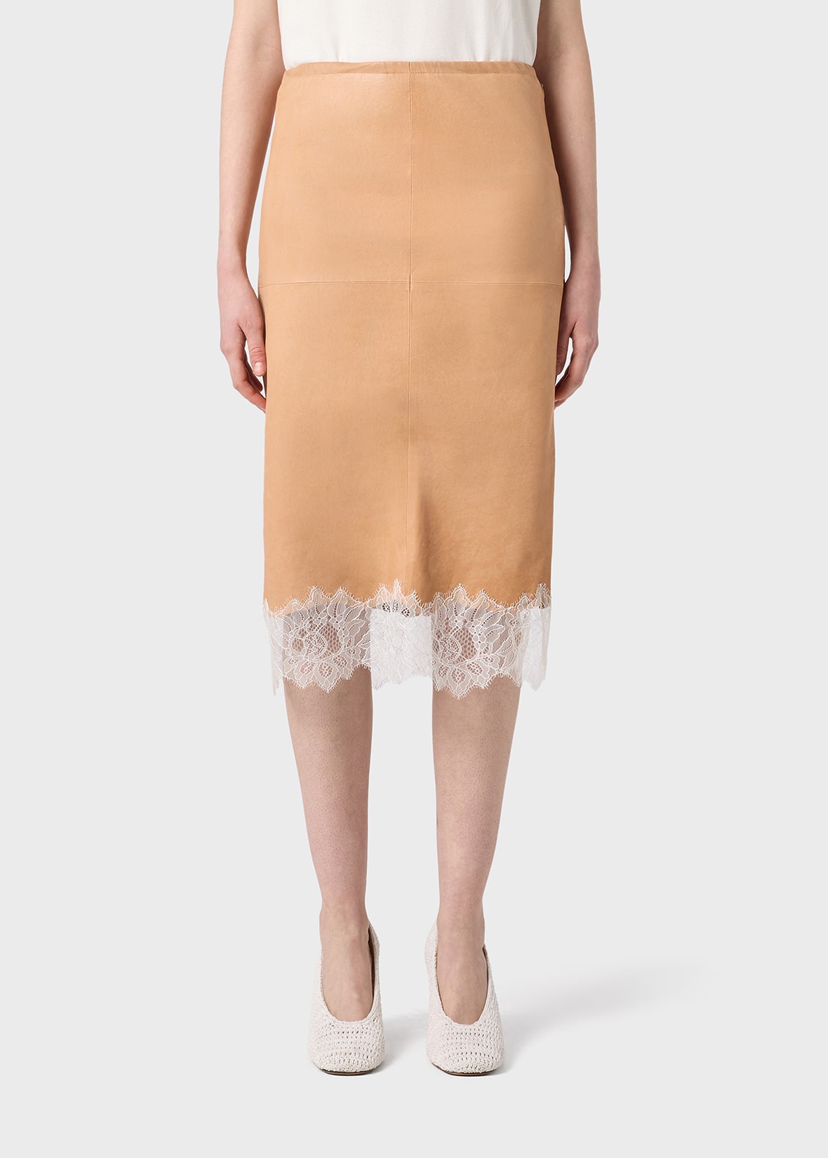 LEATHER SKIRT WITH LACE - 3