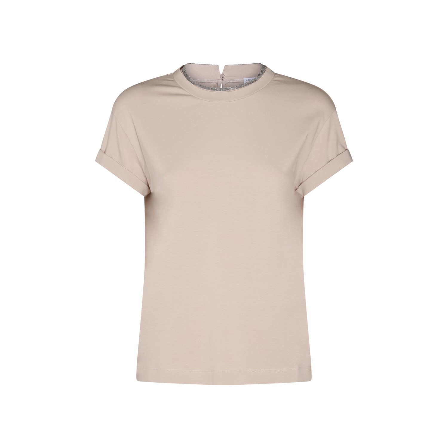 BEIGE COTTON T-SHIRT - 1