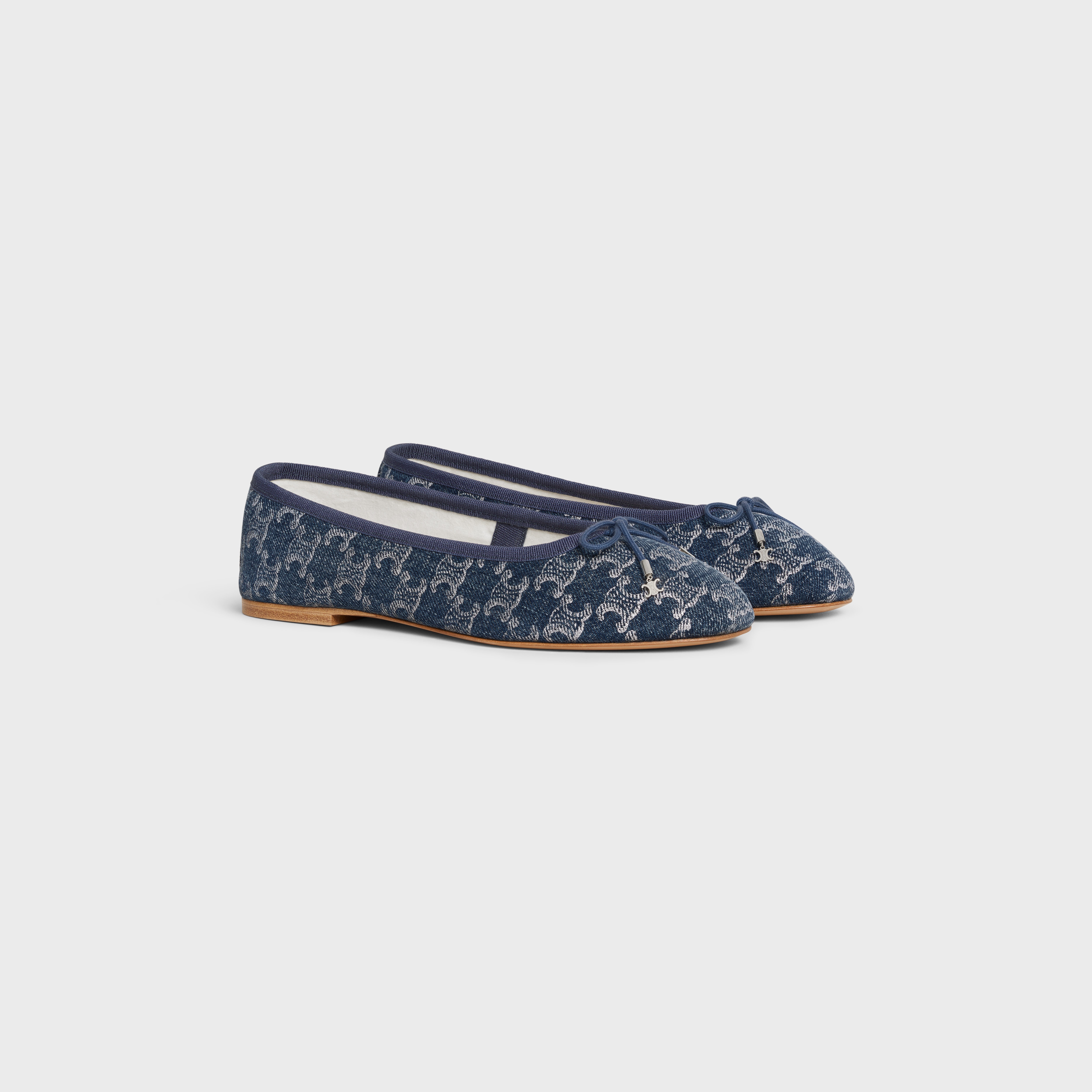 LES BALLERINES CELINE WITH TRIOMPHE LACES in TRIOMPHE STAMPED DENIM - 2