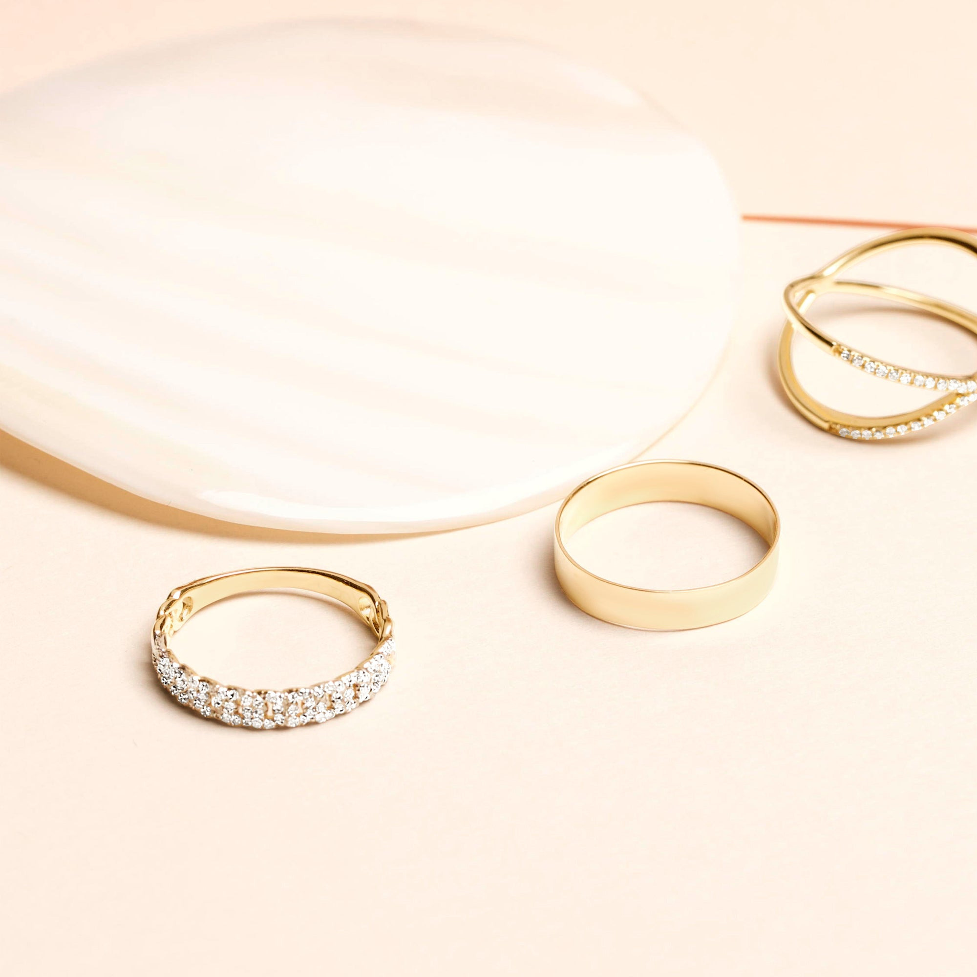 Fine Diamond Pave Chain Ring - 5