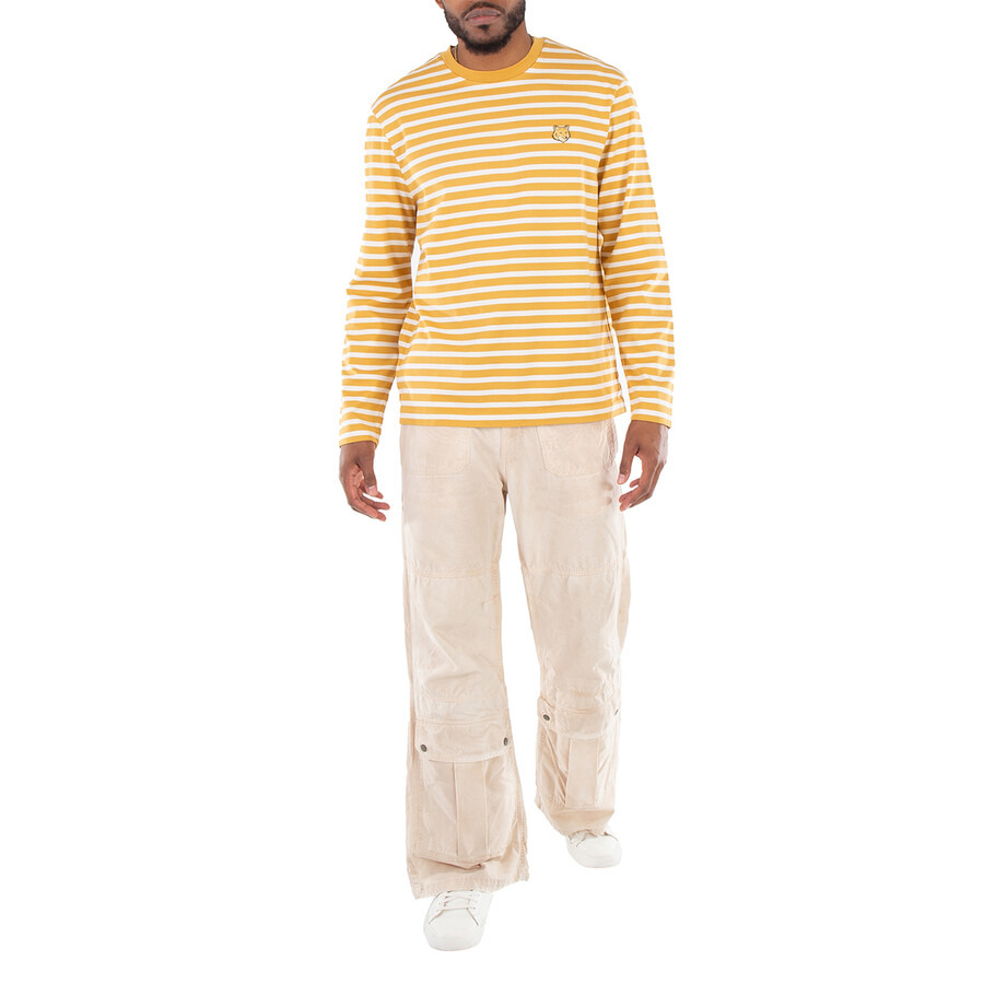 Maison Kitsune Fox Head Patch Stripe Marin T-Shirt - 4
