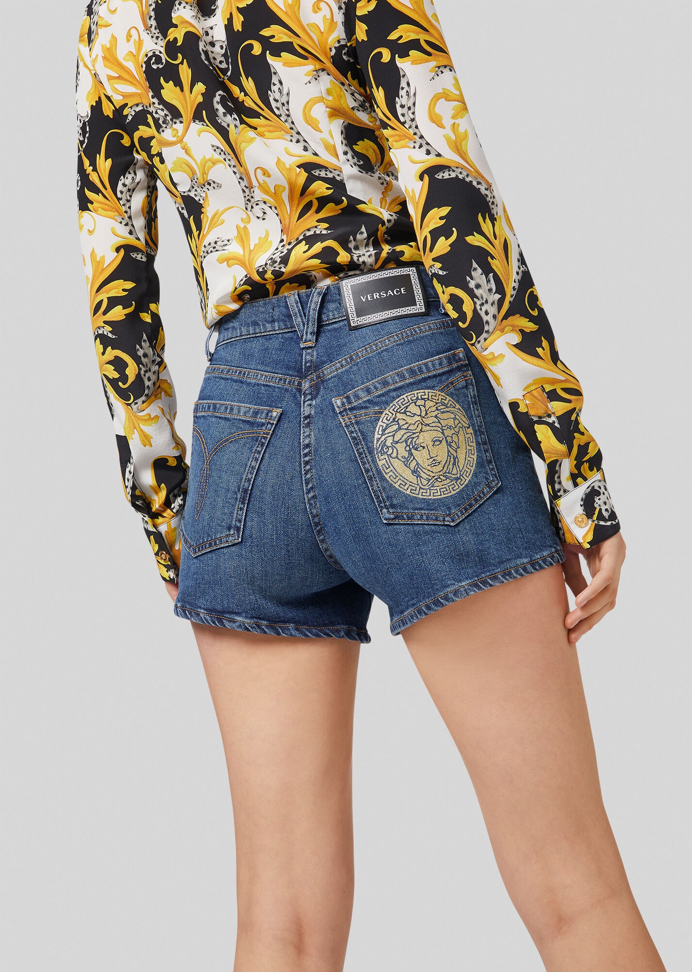 Medusa Denim Shorts - 4