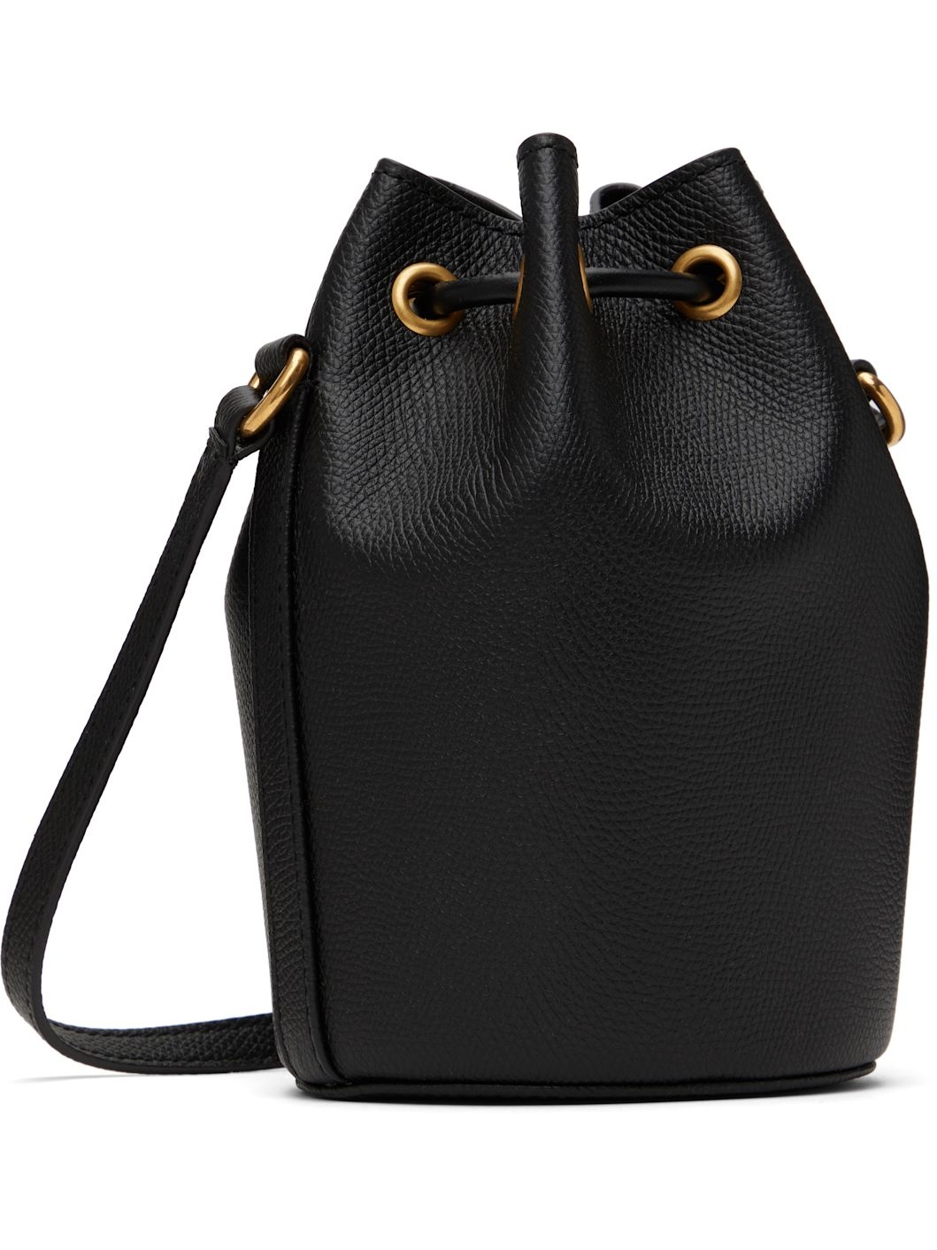 Black Mini Drawstring VLogo Signature Bag - 3