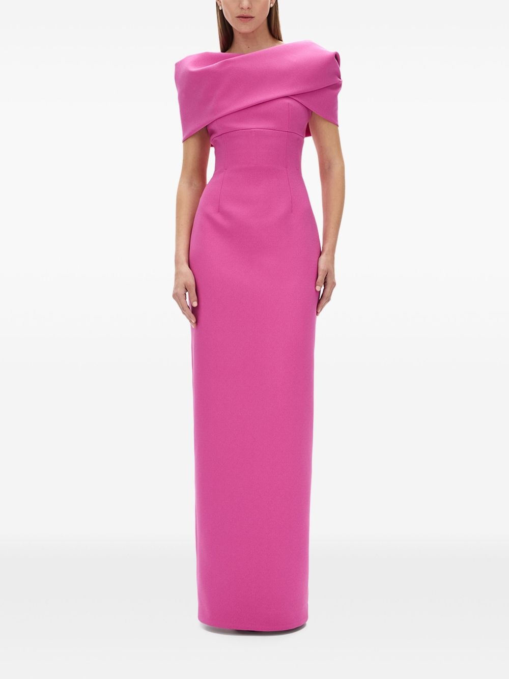 Clara asymmetrical cape-detail dress - 7