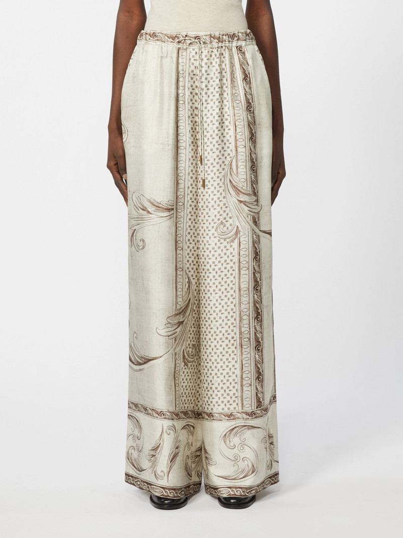 RIVE Fluid printed silk trousers - IVORY 3