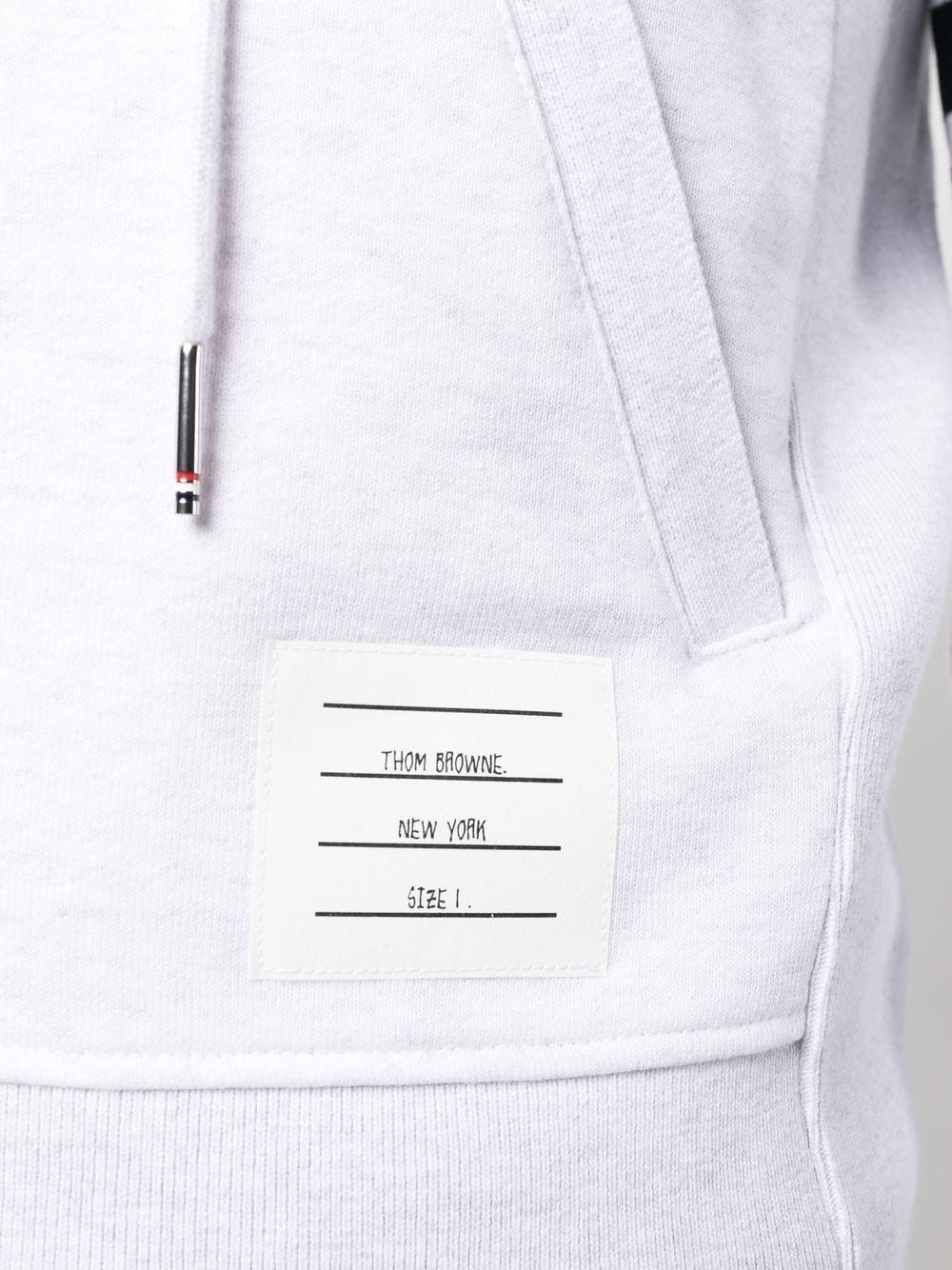 logo-patch stripe-detail hoodie - 5
