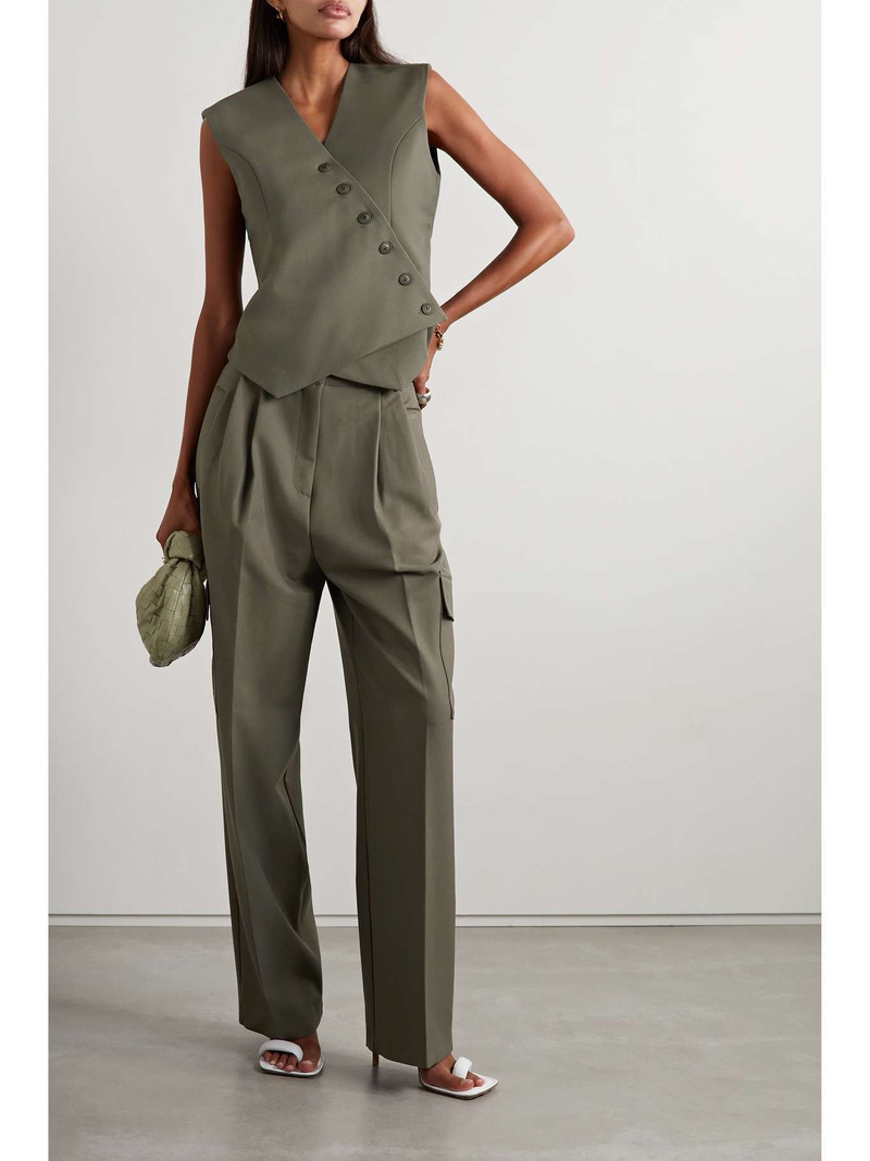 The Frankie Shop Maesa asymmetric woven vest outlook