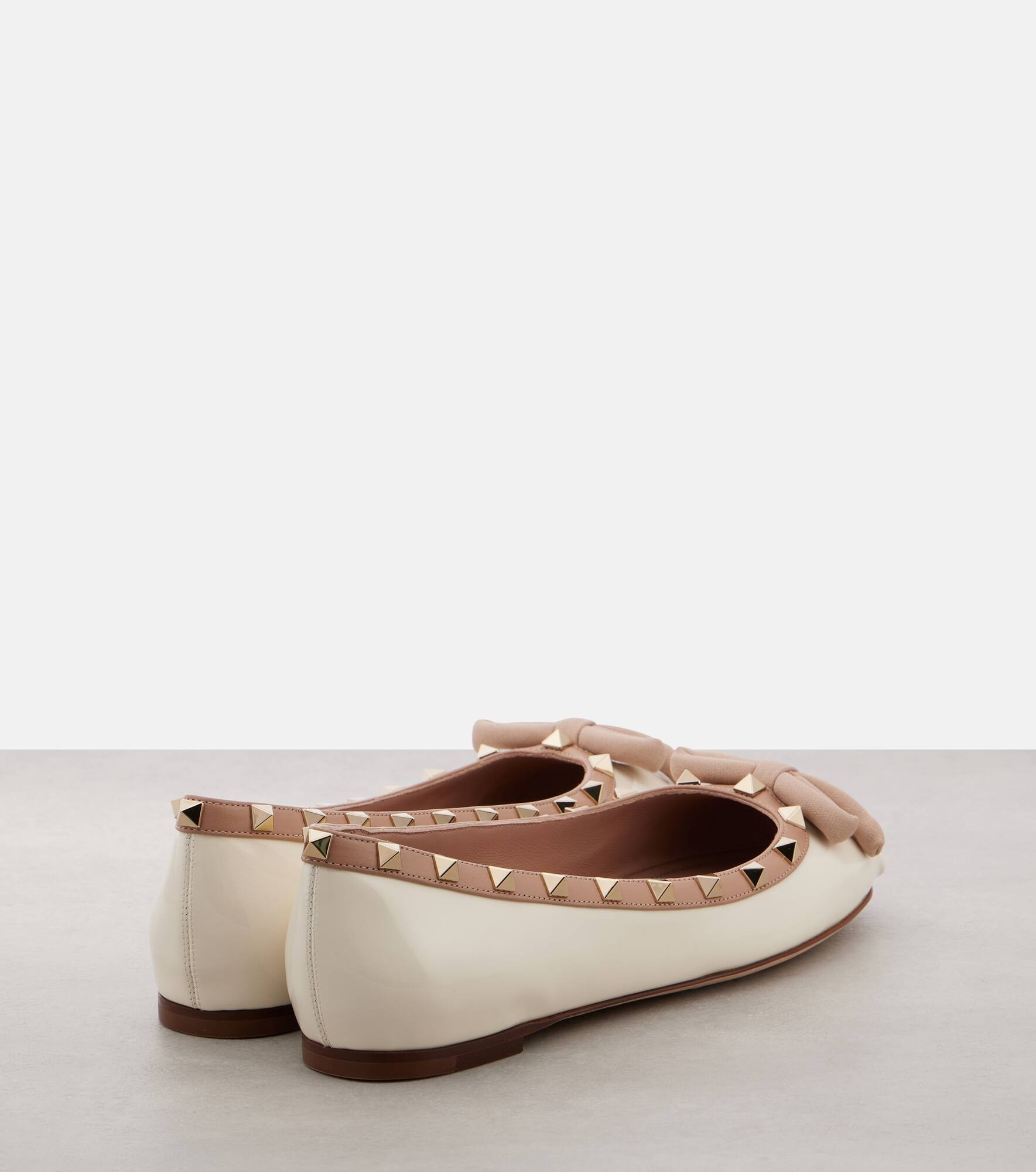 Rockstud leather ballet flats - 3