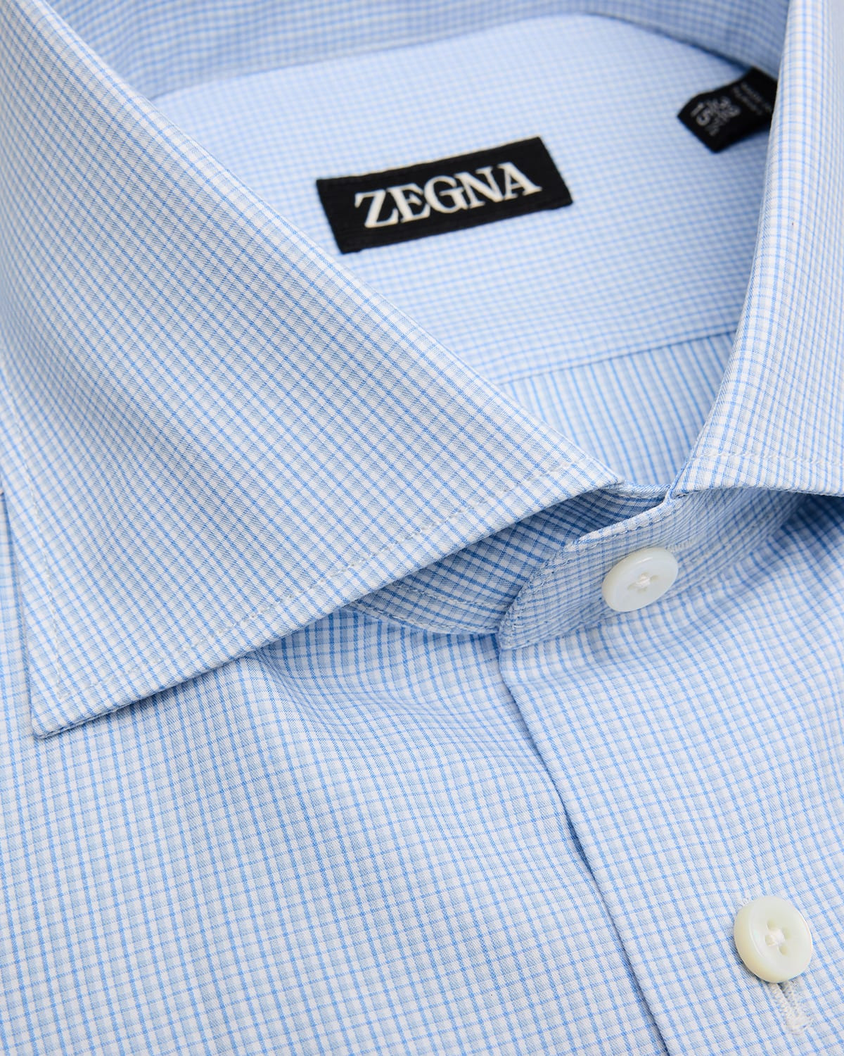 Men's Cotton Micro-Check Spread Collar Dress Shirt - 2