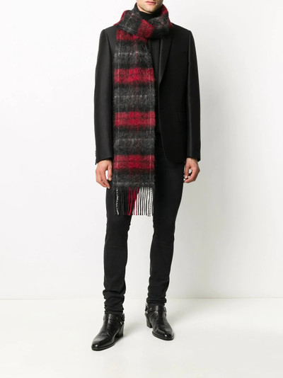 SAINT LAURENT checked mohair scarf outlook