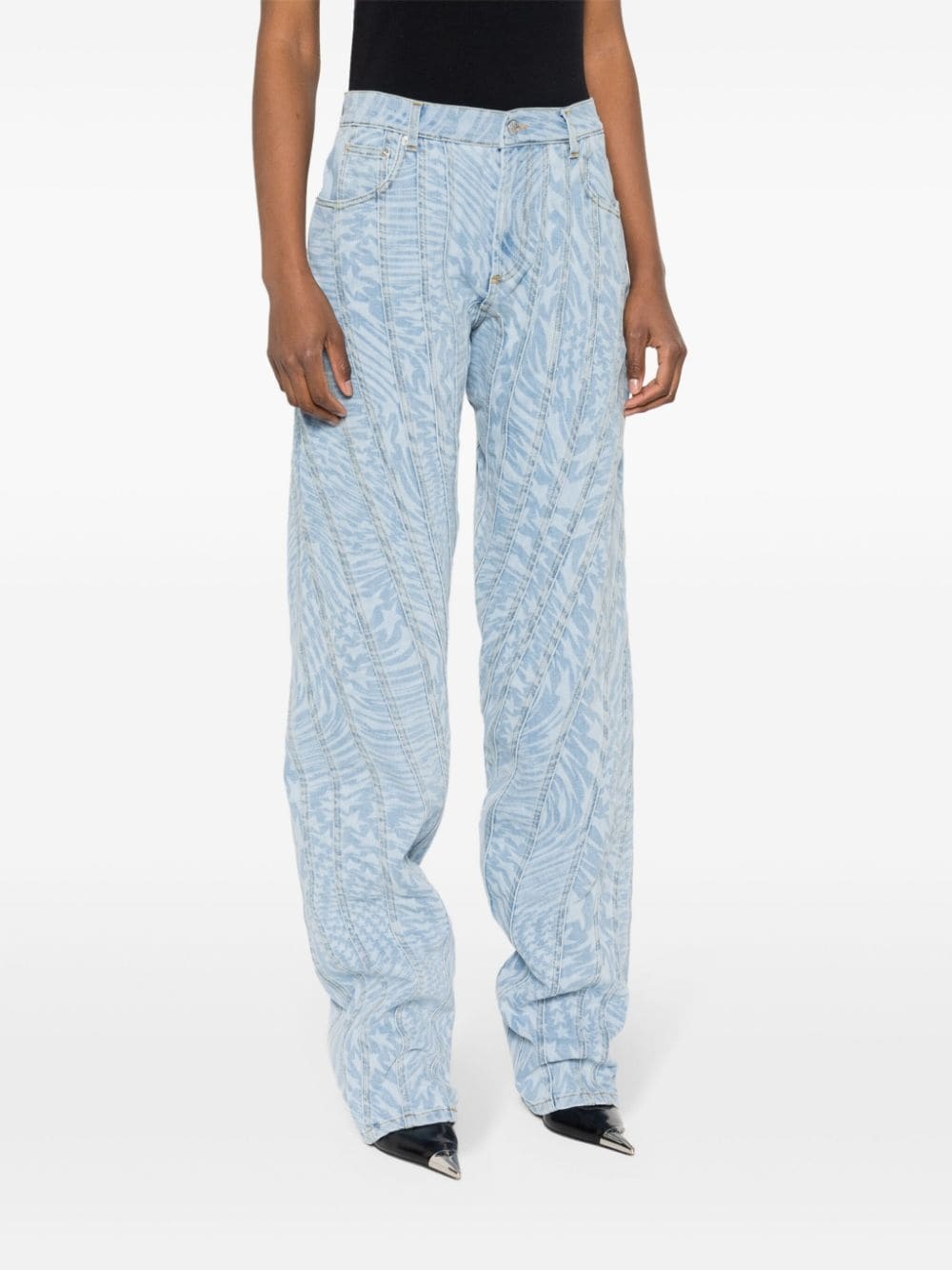 star-print tapered jeans - 3