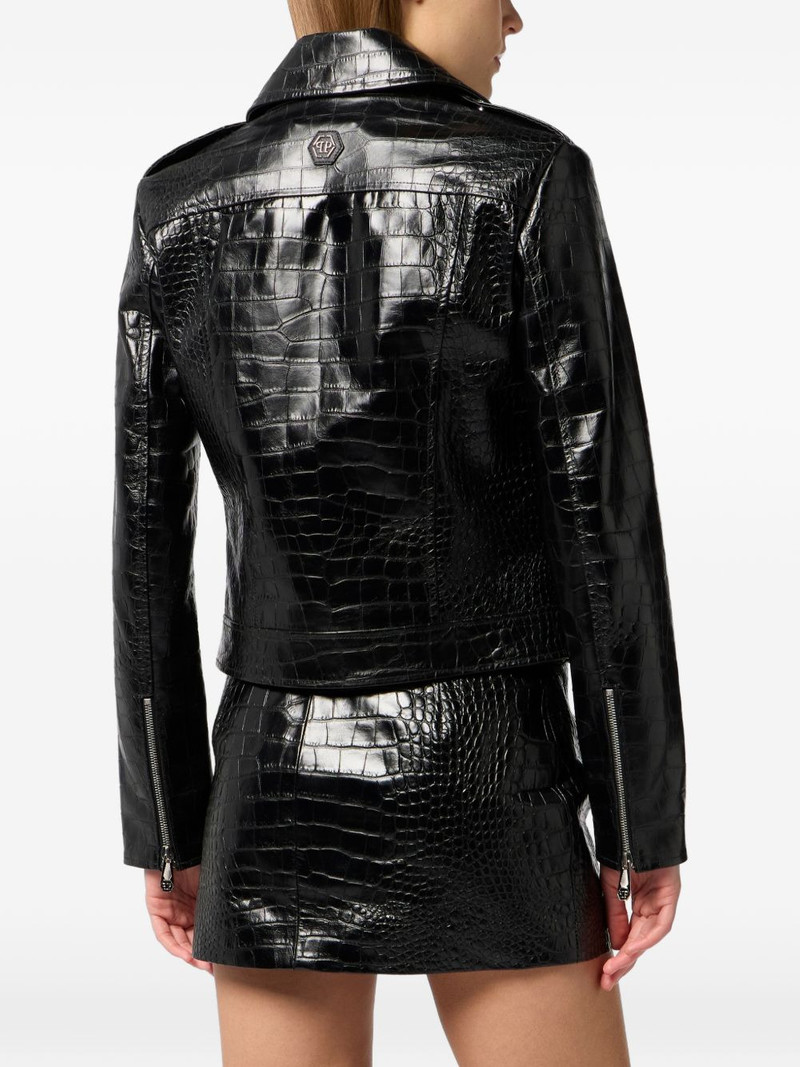 croc-print zip-up jacket 3