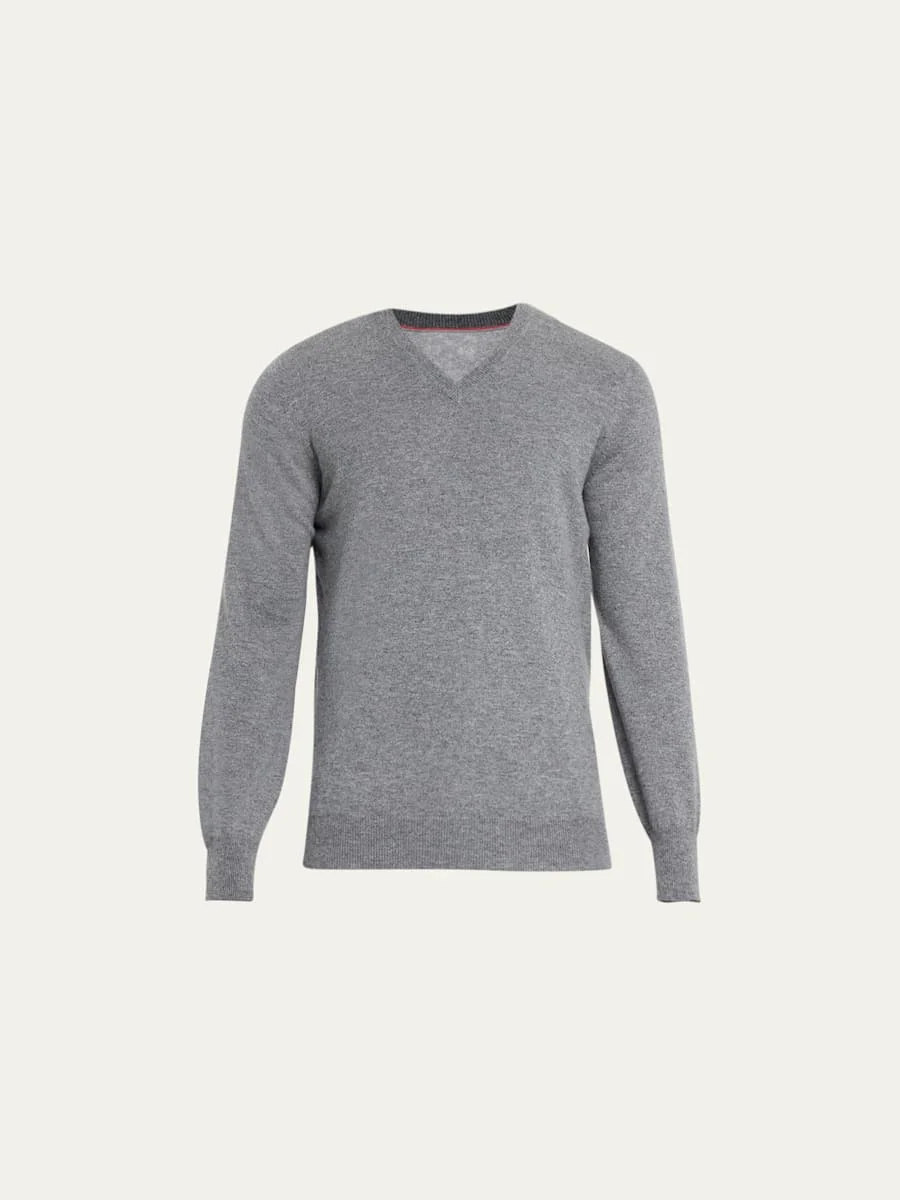 Men's Cashmere V-Neck Sweater - 1