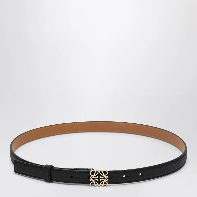 Anagram belt in black/gold leather - 1