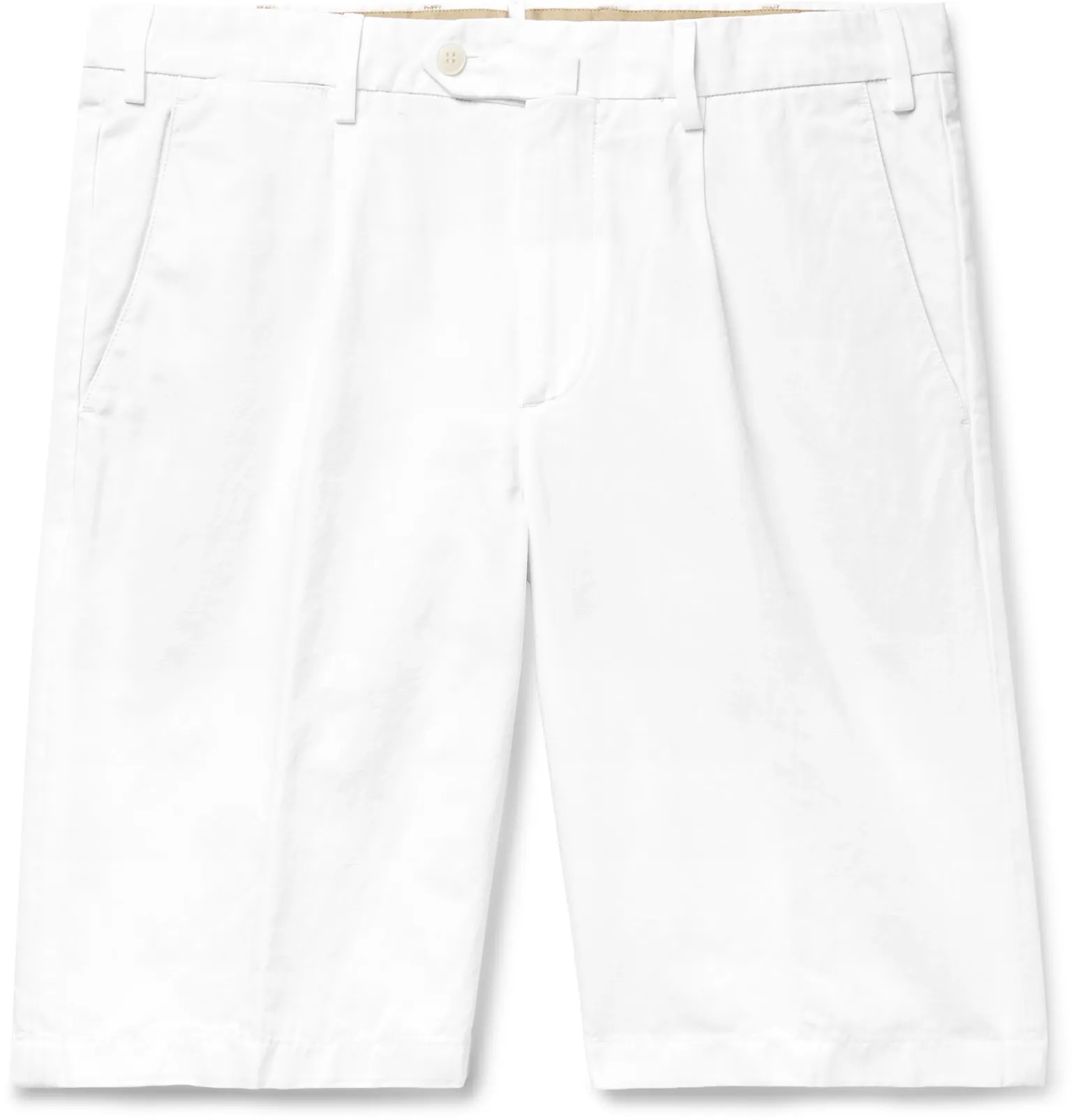 Slim-Fit Pleated Cotton and Linen-Blend Bermuda Shorts - 7