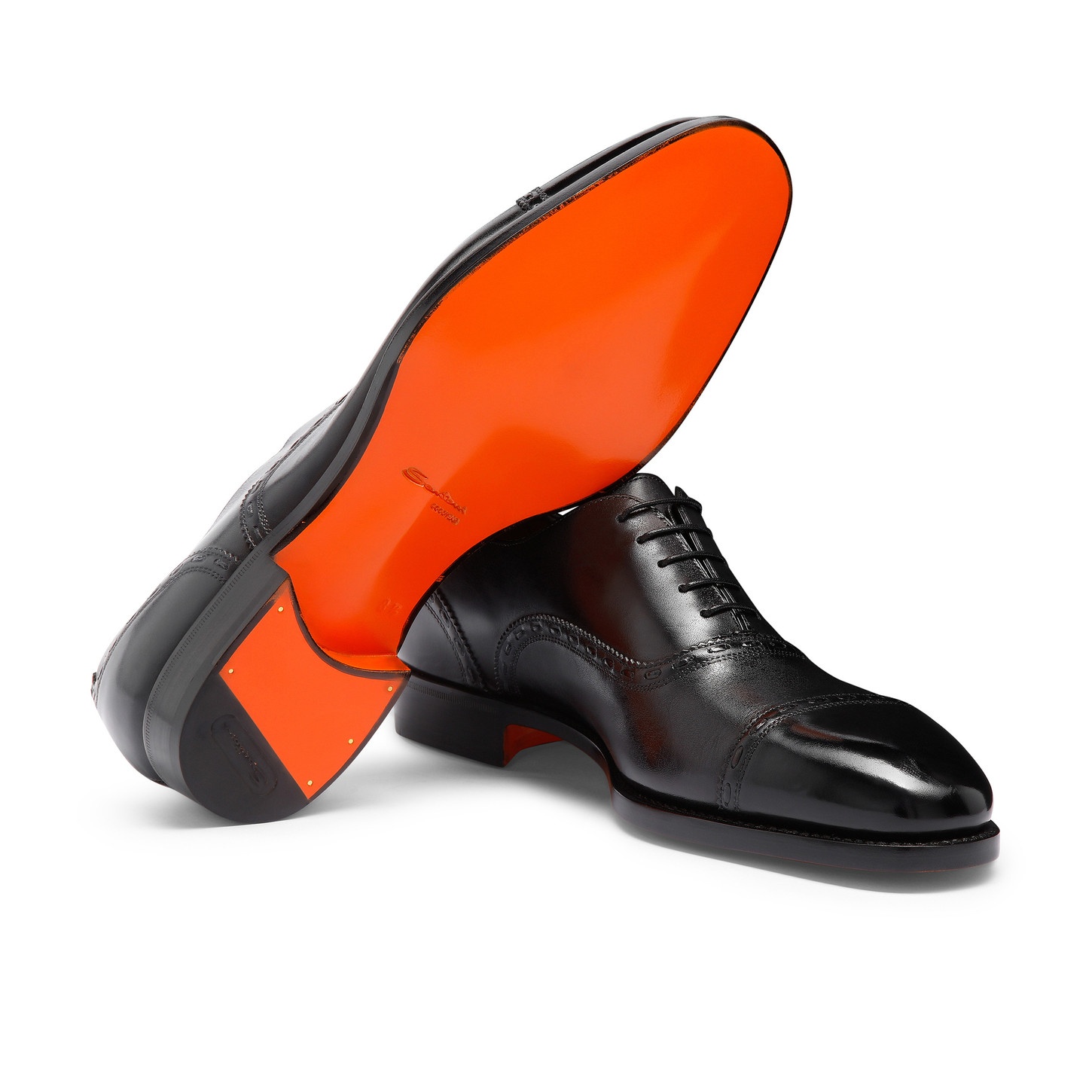 Men's black leather Oxford shoe - 4