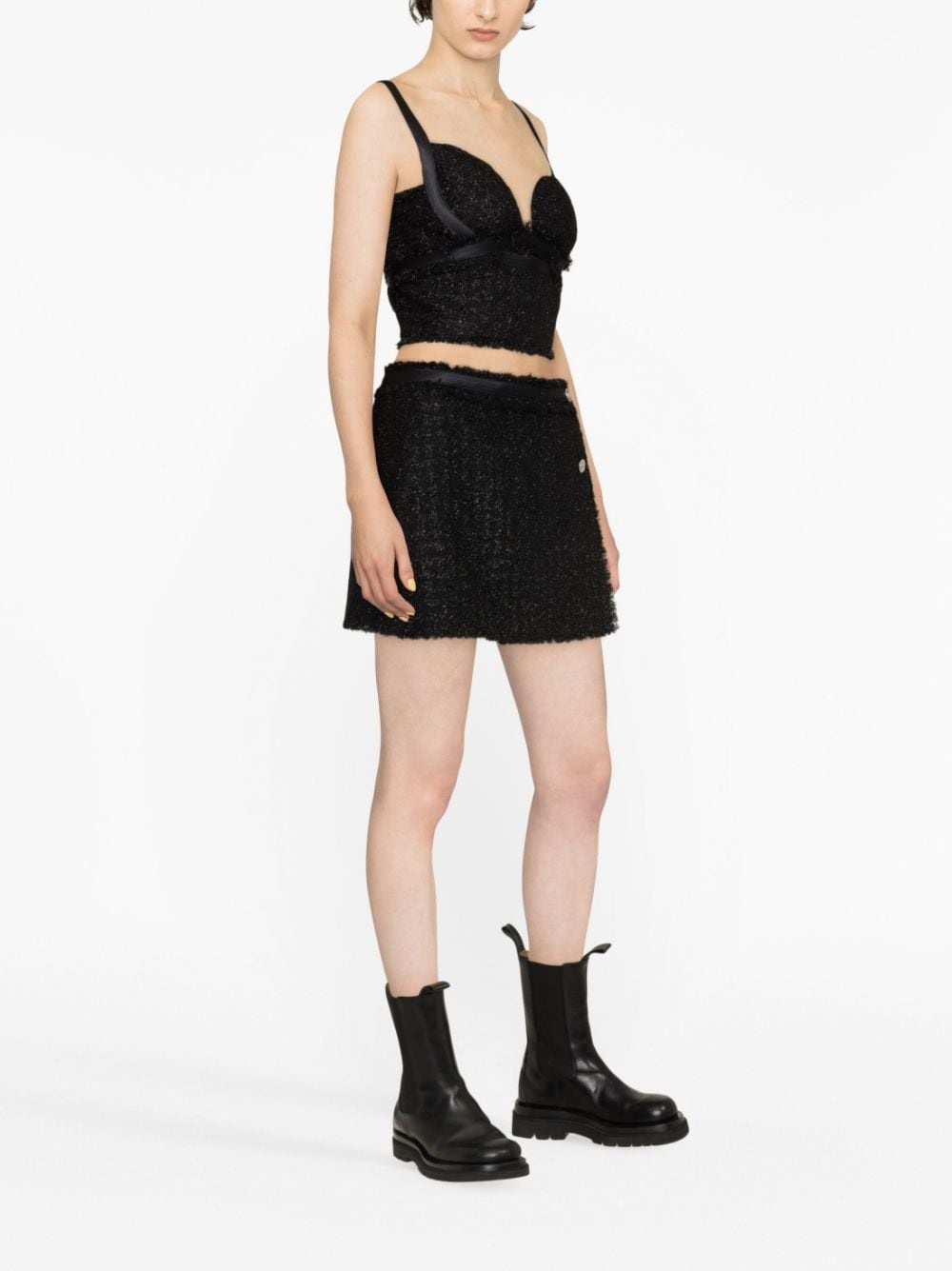 tweed wrap miniskirt - 3