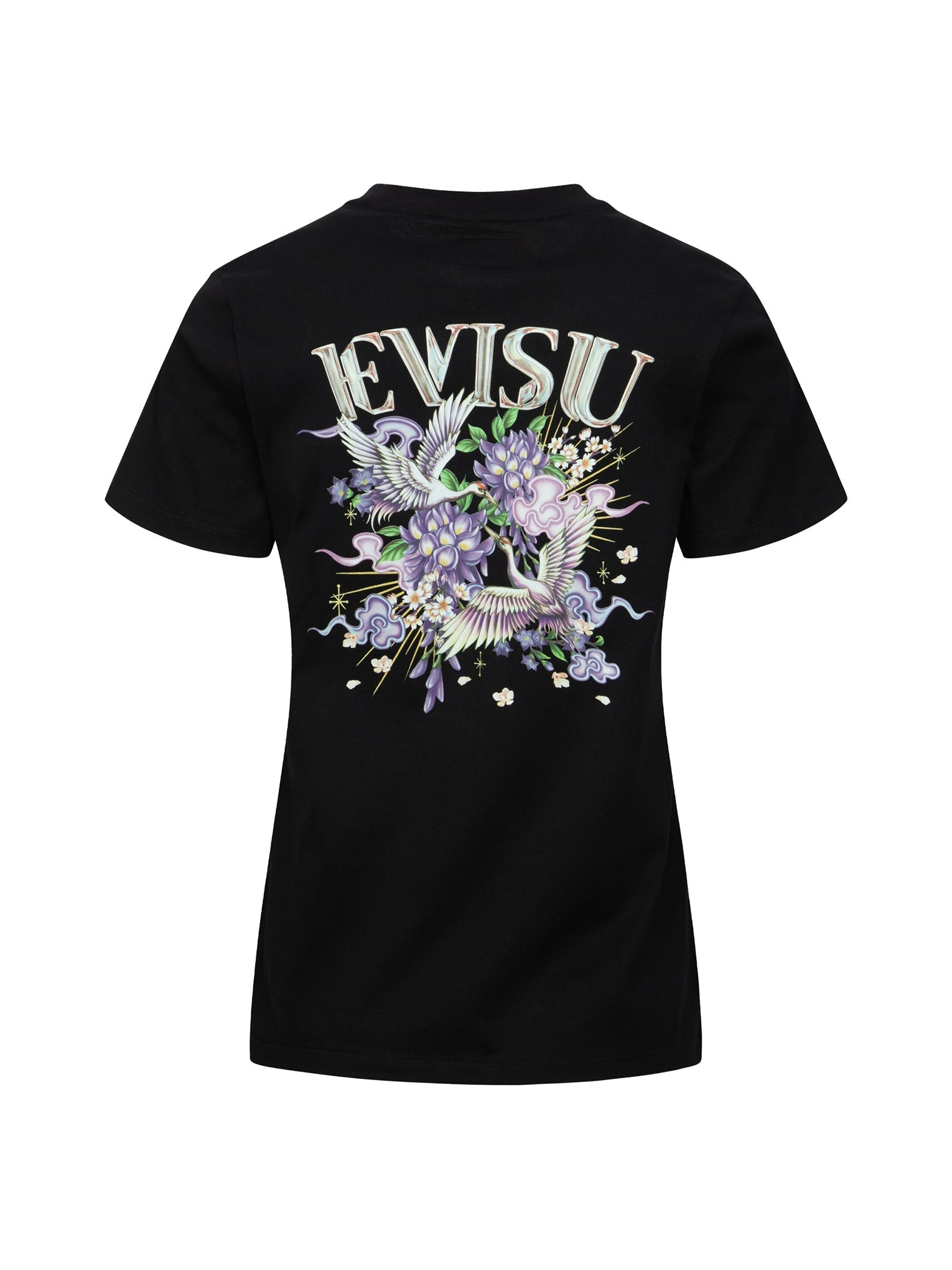 CRANES AND WISTERIA PRINT REGULAR FIT T-SHIRT - 12