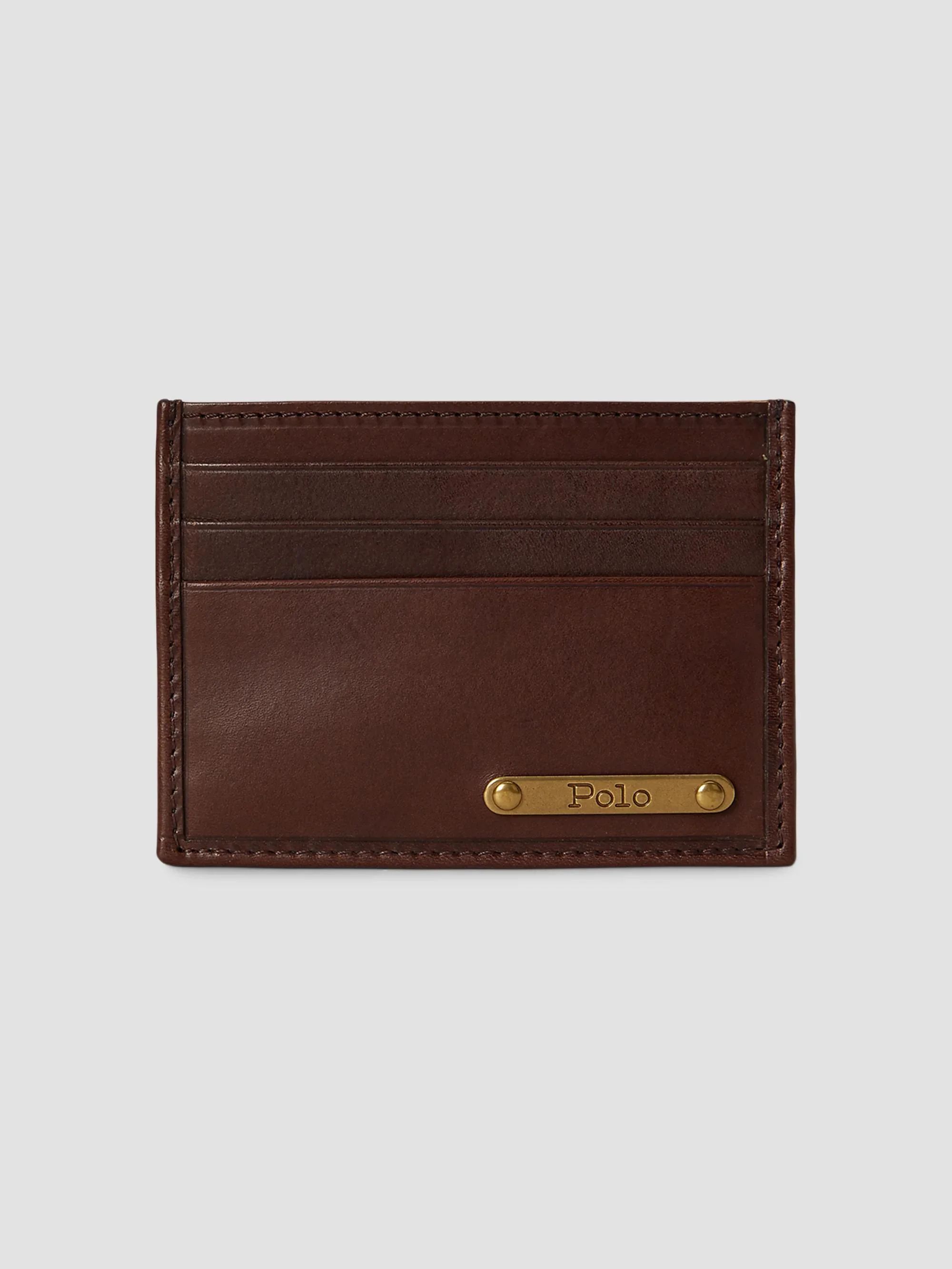 Men's Orice Vachetta Leather Card Case - Burnished Brown - 1