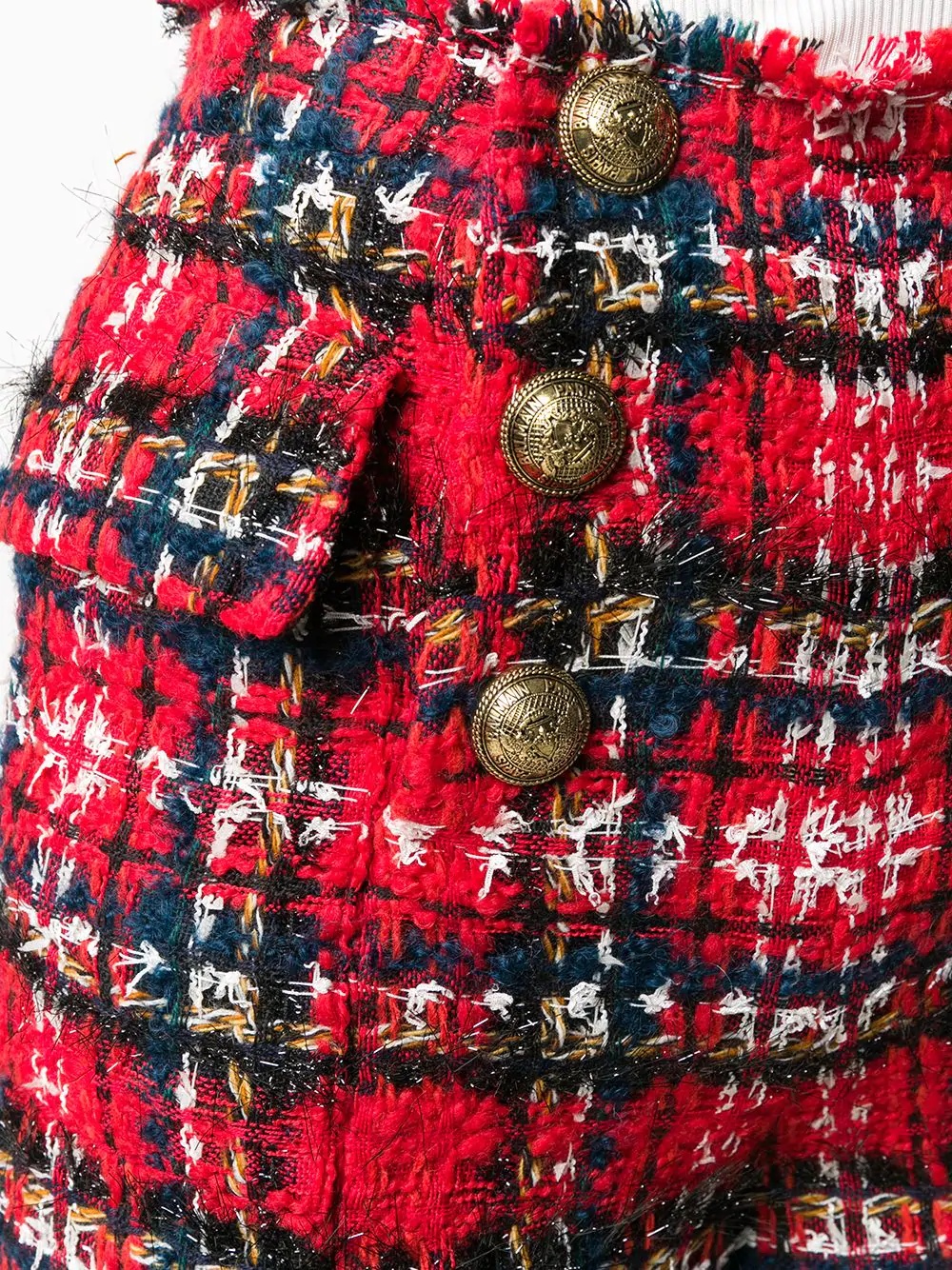 frayed check tweed shorts - 5