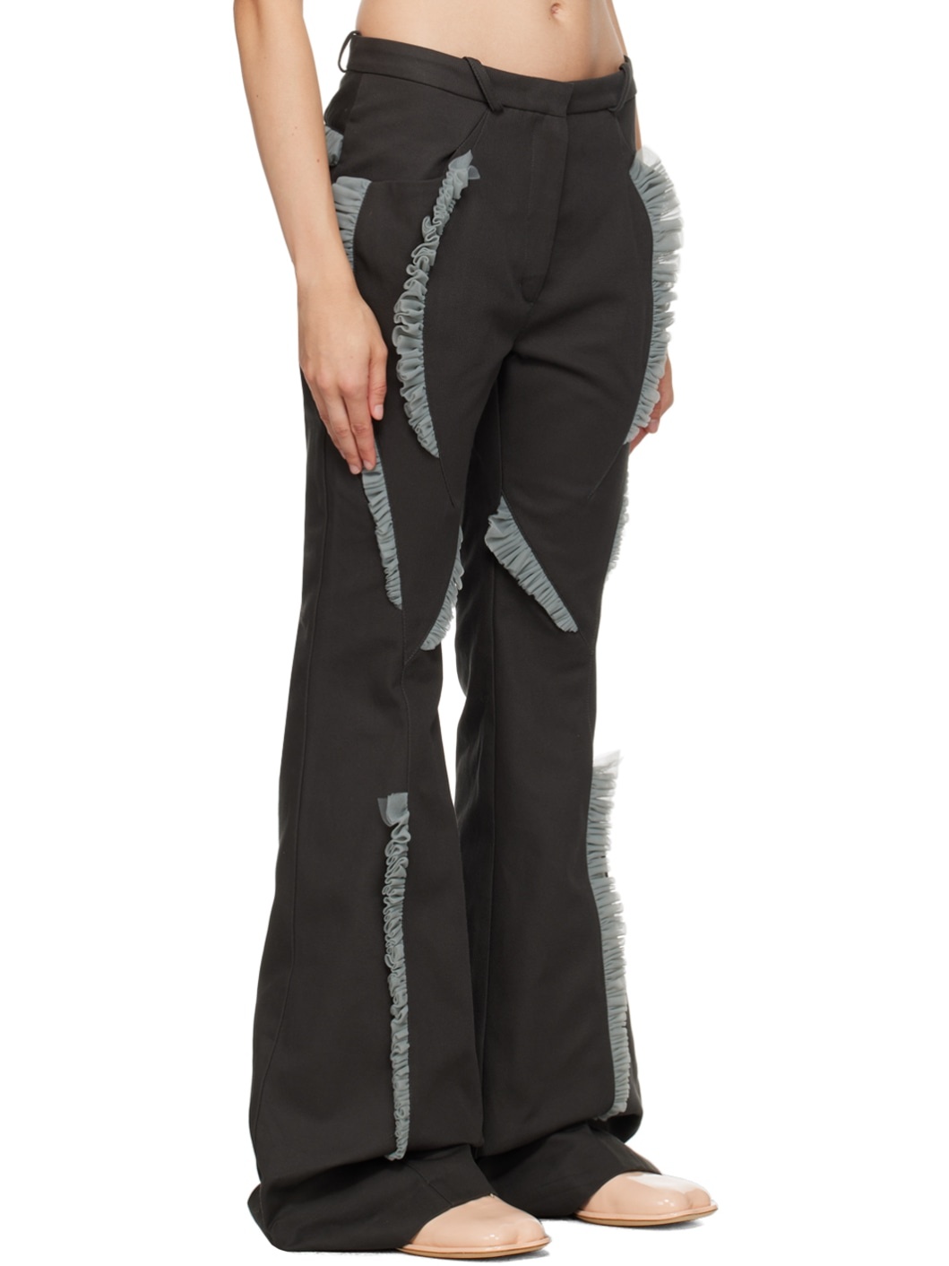 Gray Flared Trousers - 2