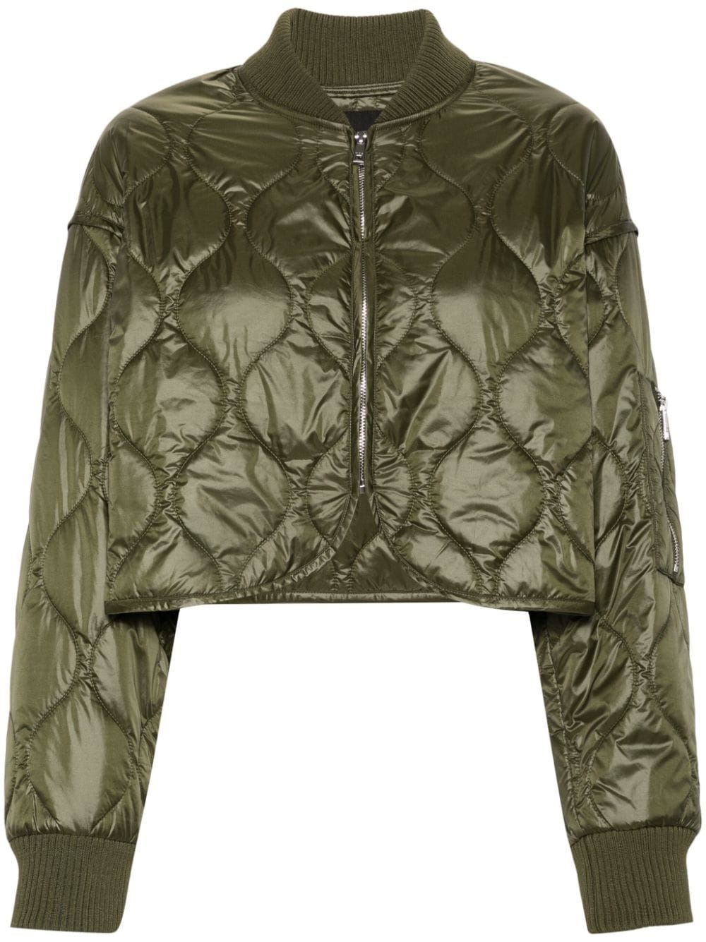 cropped quilted bomber jacket - 1