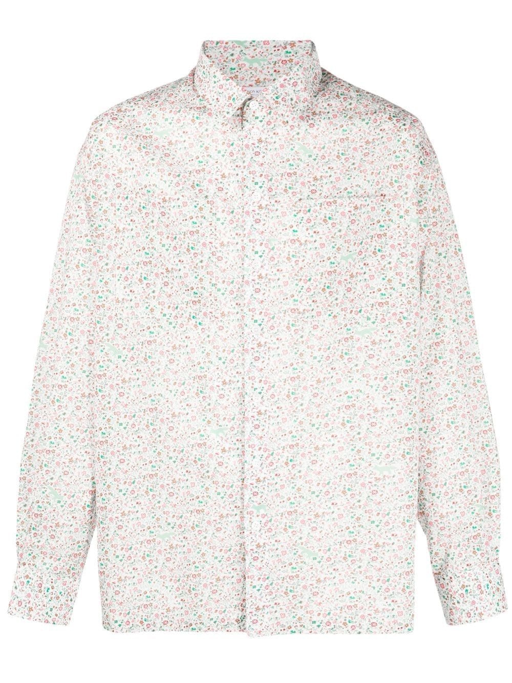 floral-print cotton shirt - 1