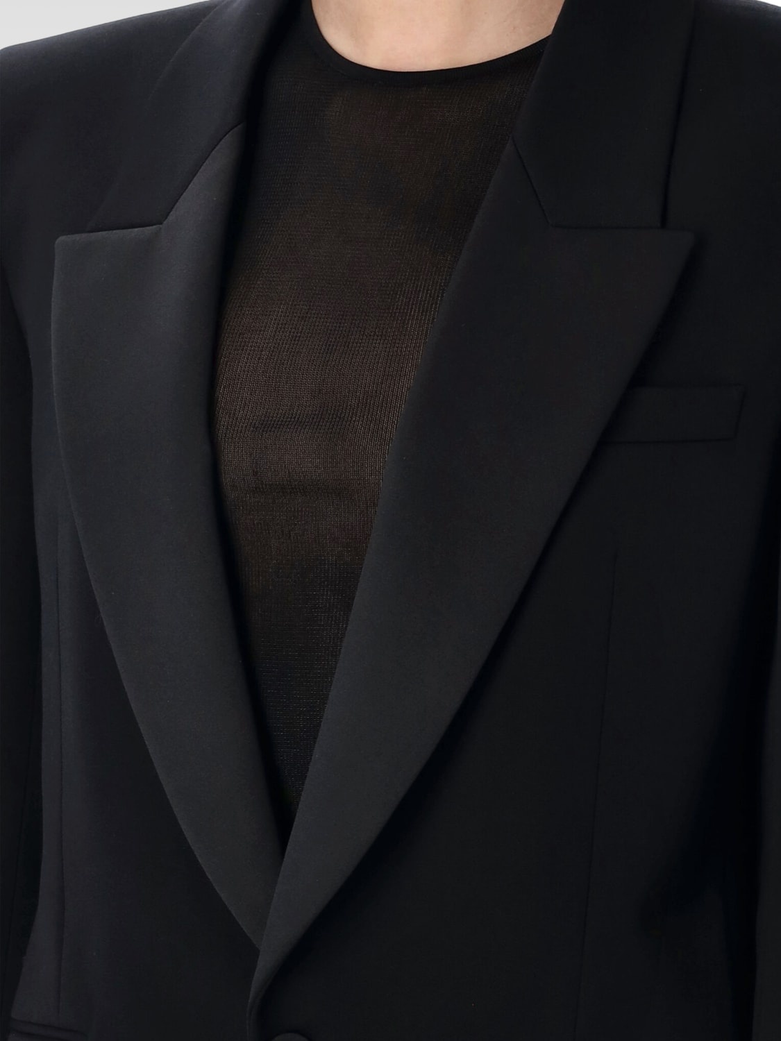 Saint Laurent single-breasted wool tuxedo blazer - 3