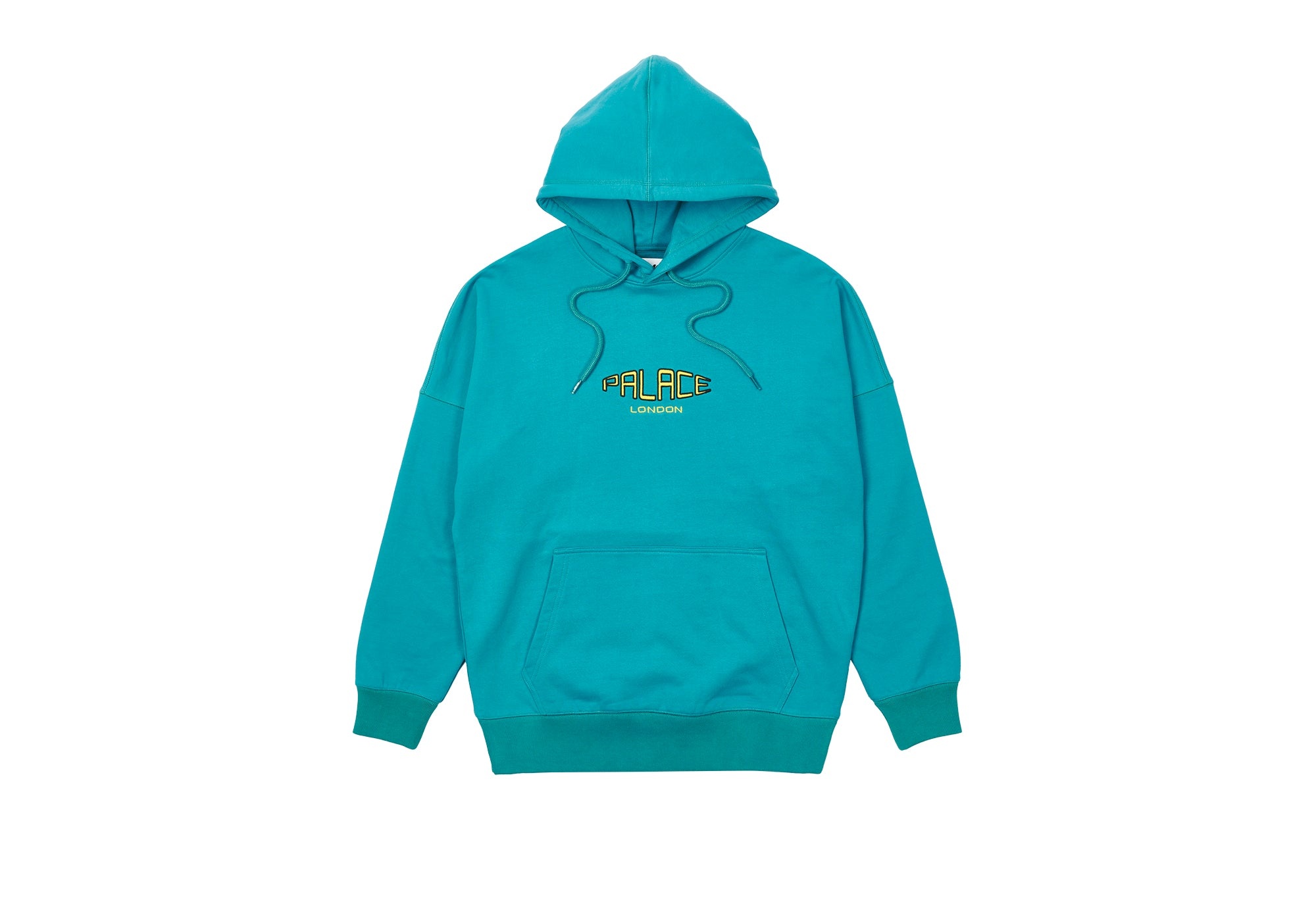 SPACED LOGO DROP SHOULDER HOOD TEAL - 1