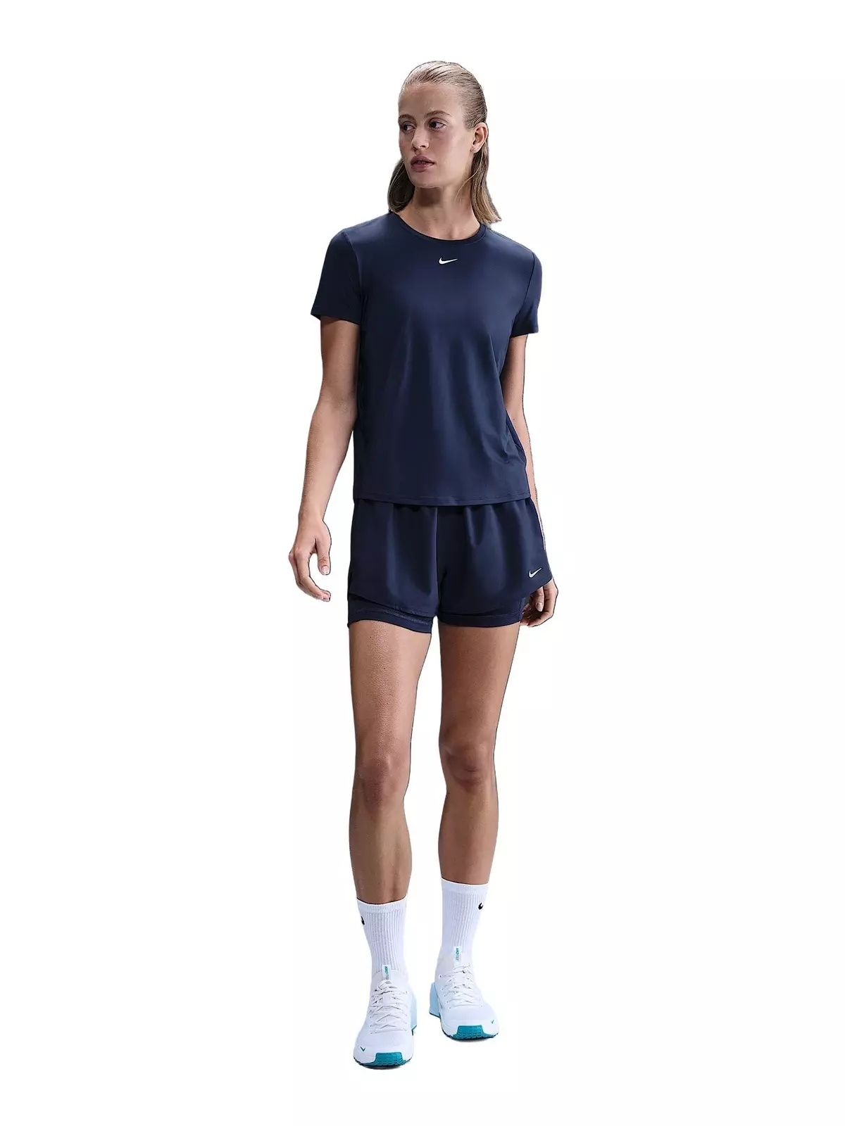 Women's One Dri-FIT High-Waisted 3" 2-in-1 Shorts -Navy - 4