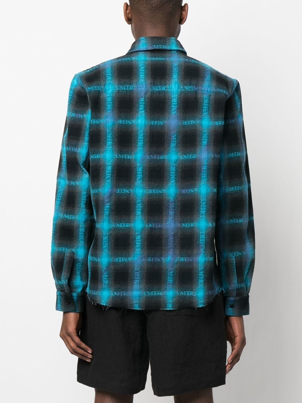 plaid logo-print shirt - 4