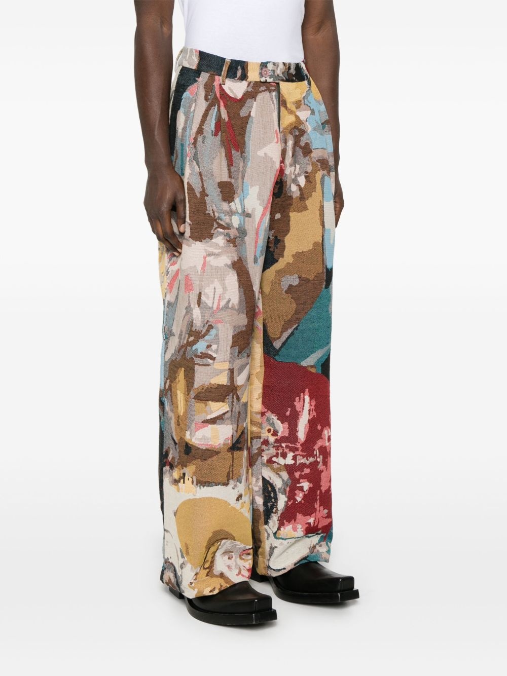 jacquard-paintings trousers - 3