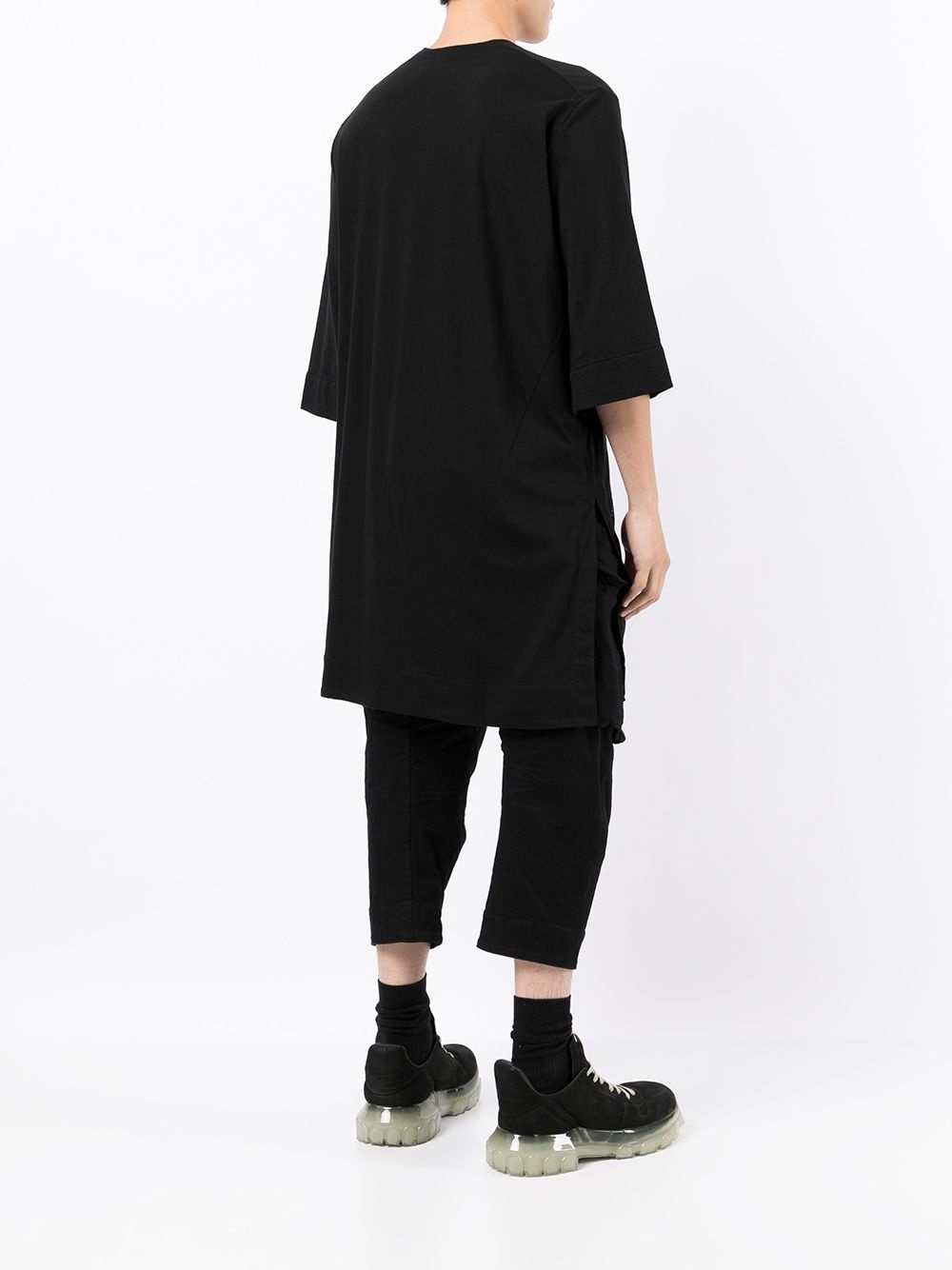 Slit printed long-line T-shirt - 4