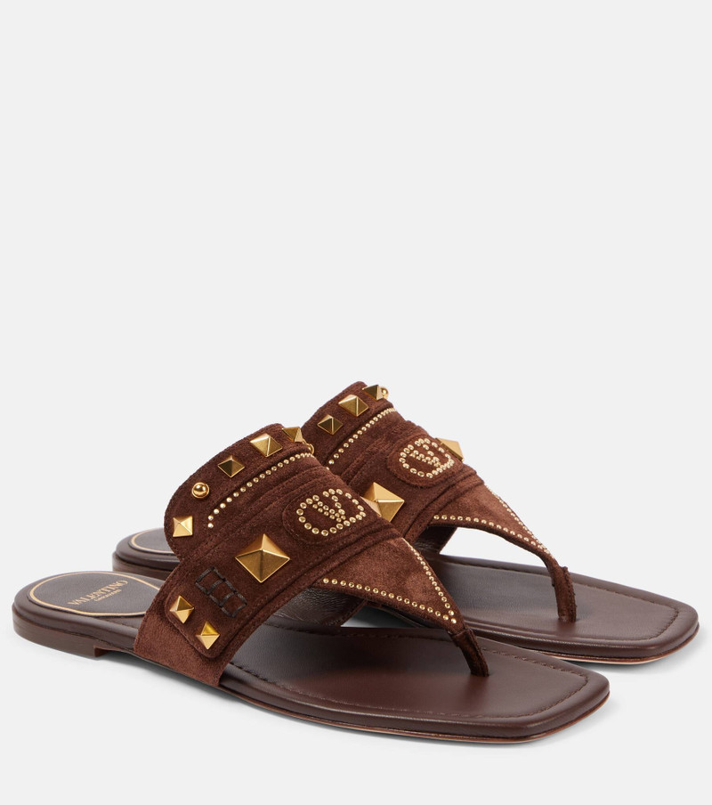 Plaster Caster studded suede thong sandals 1