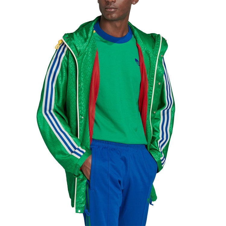 adidas originals Windbreaker Logo Printing Hooded Drawstring Sports Jacket 'Green' IB3440 - 2