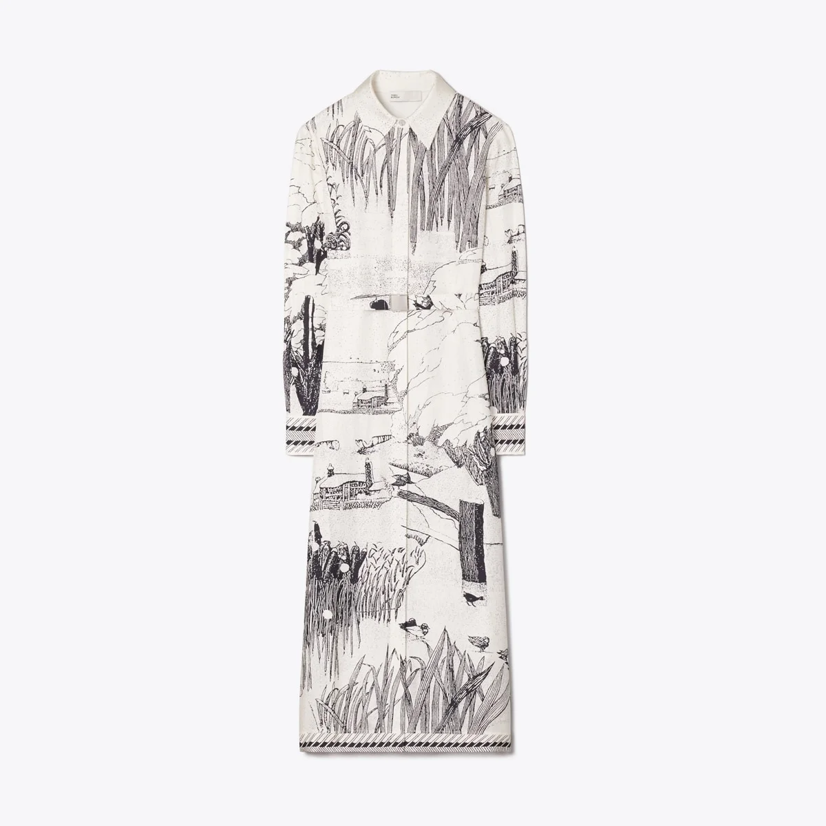Printed Silk Shirtdress - 1