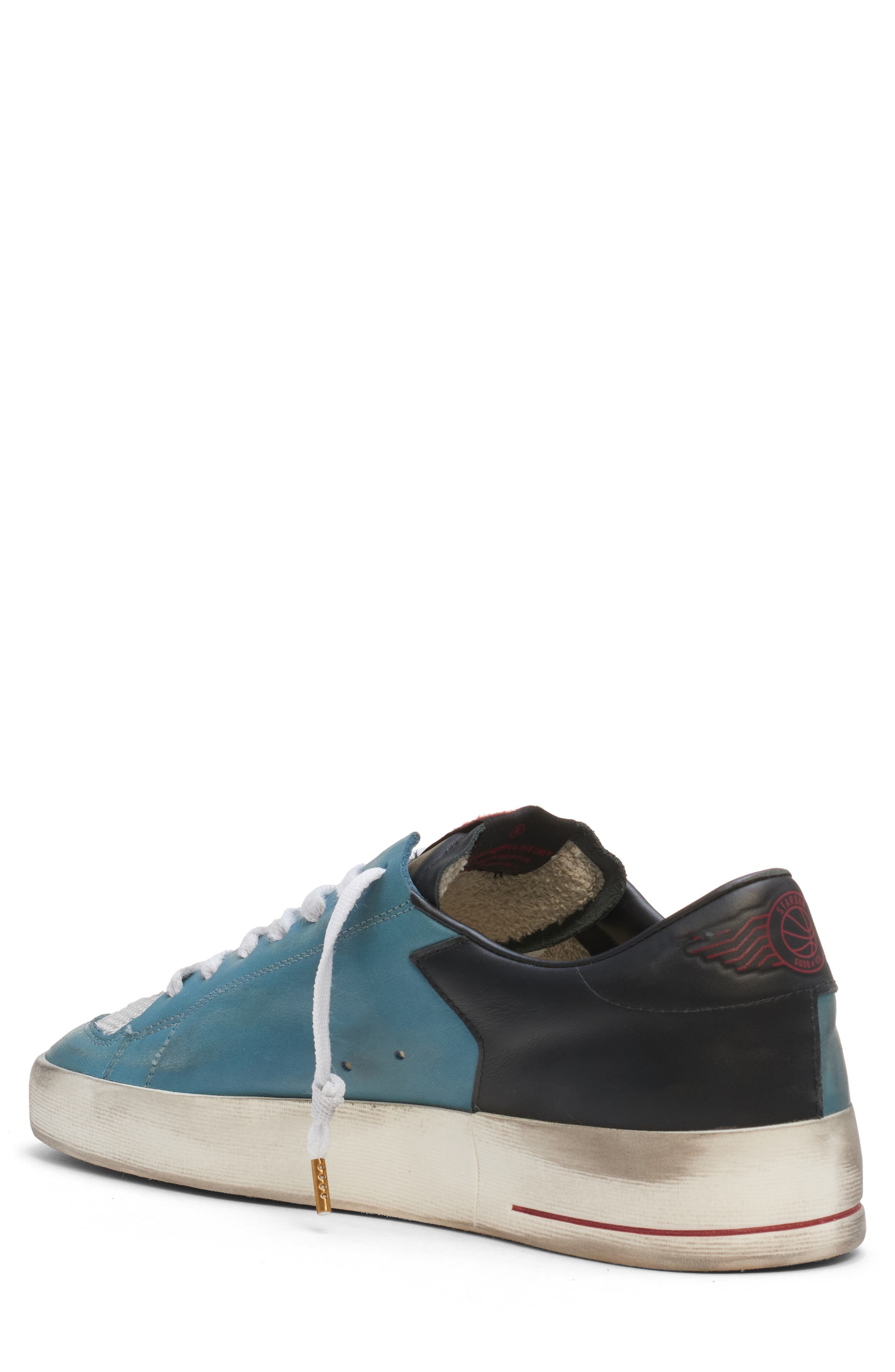 Golden Goose Stardan Mixed Media Sneaker in Petroleum/White/Black at Nordstrom - 2