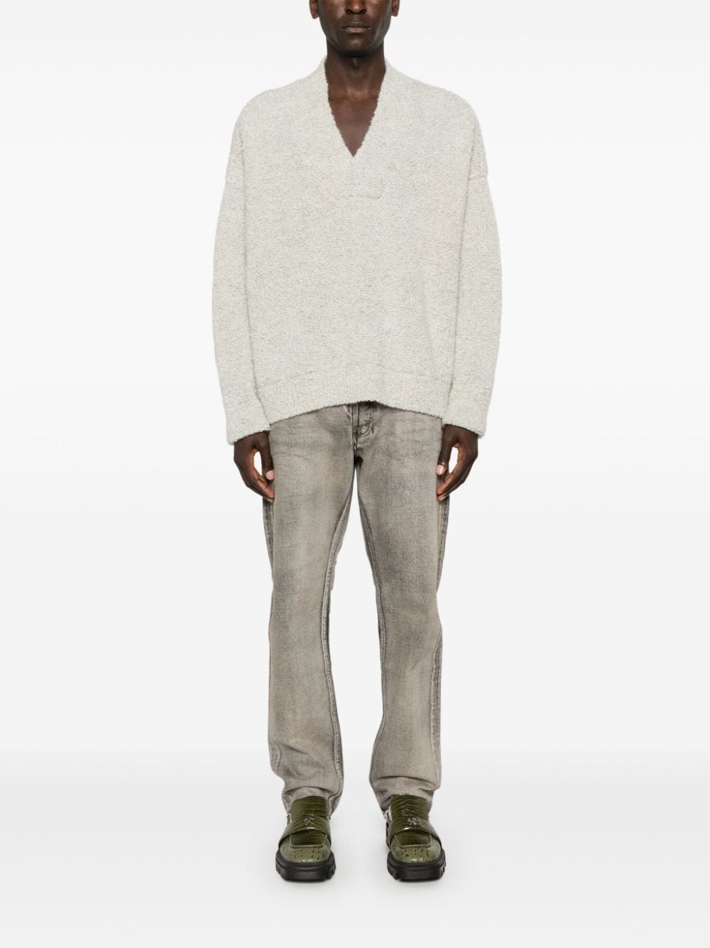 overlapped V-neck sweater - 2