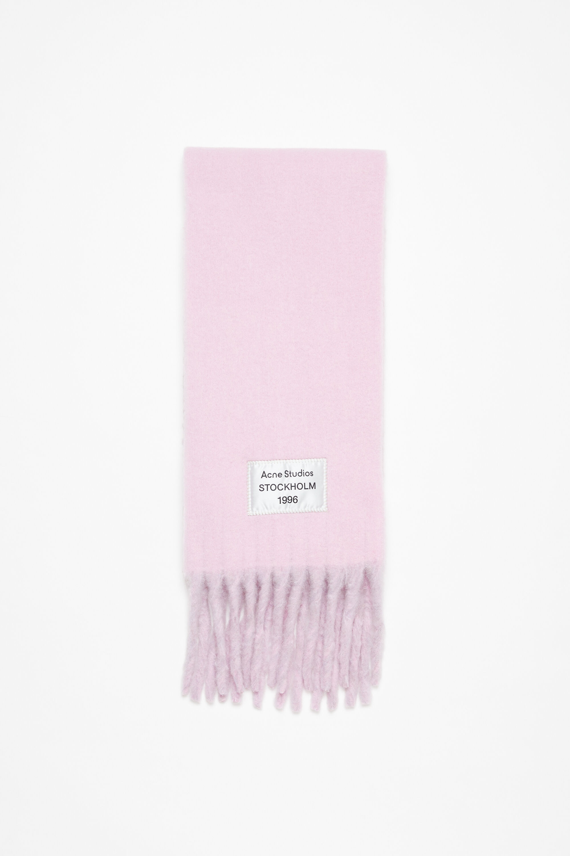 Fringed scarf logo label - Pink/lilac - 1