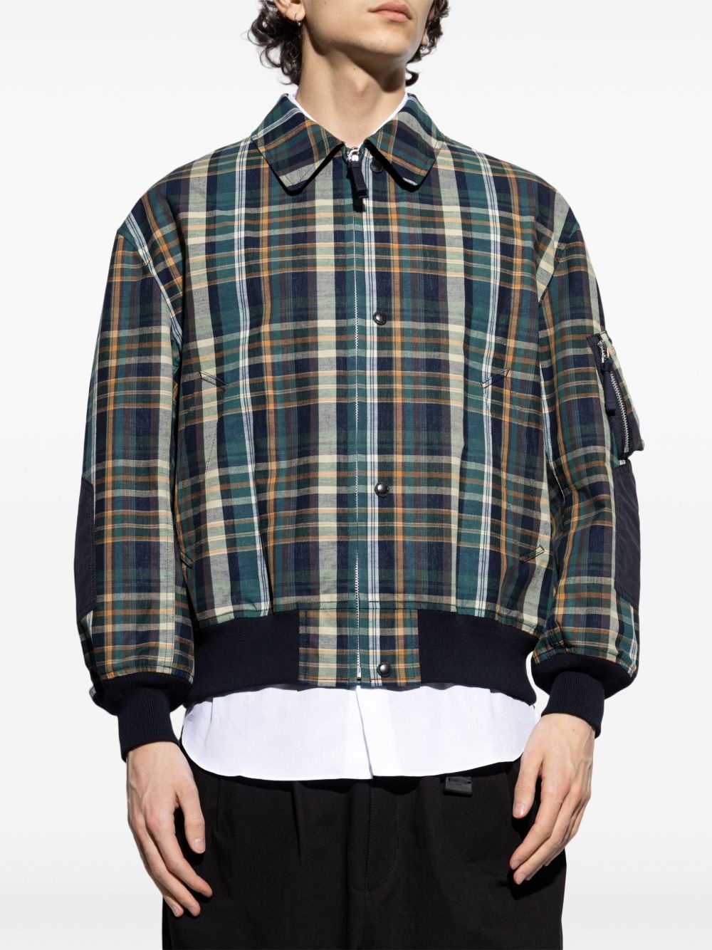 checked bomber jacket - 3