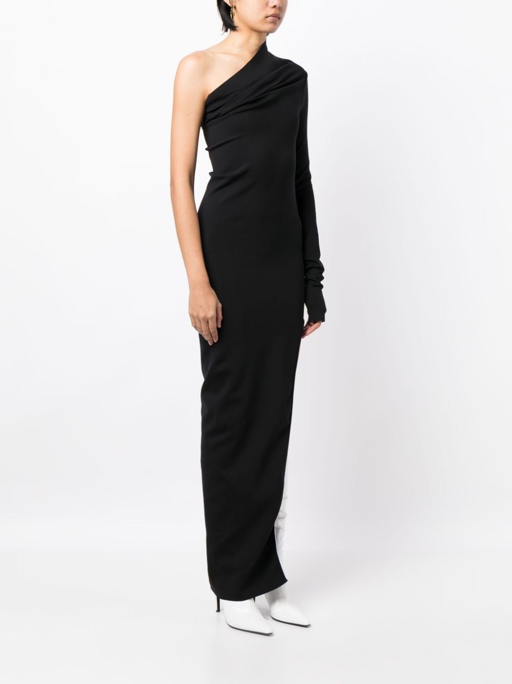 one-shoulder draped dress - 3
