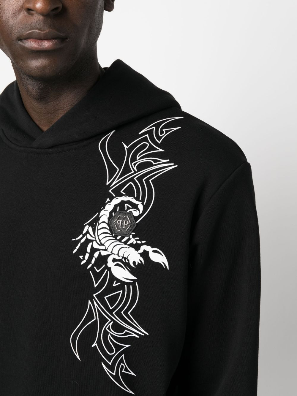 Scorpion graphic-print cotton hoodie - 5