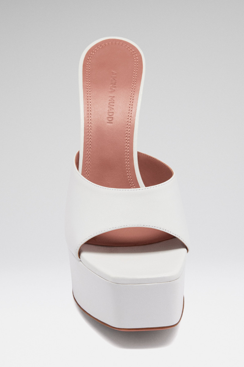 Amina Muaddi DALIDA PLATEAU SLIPPER WHITE NAPPA outlook