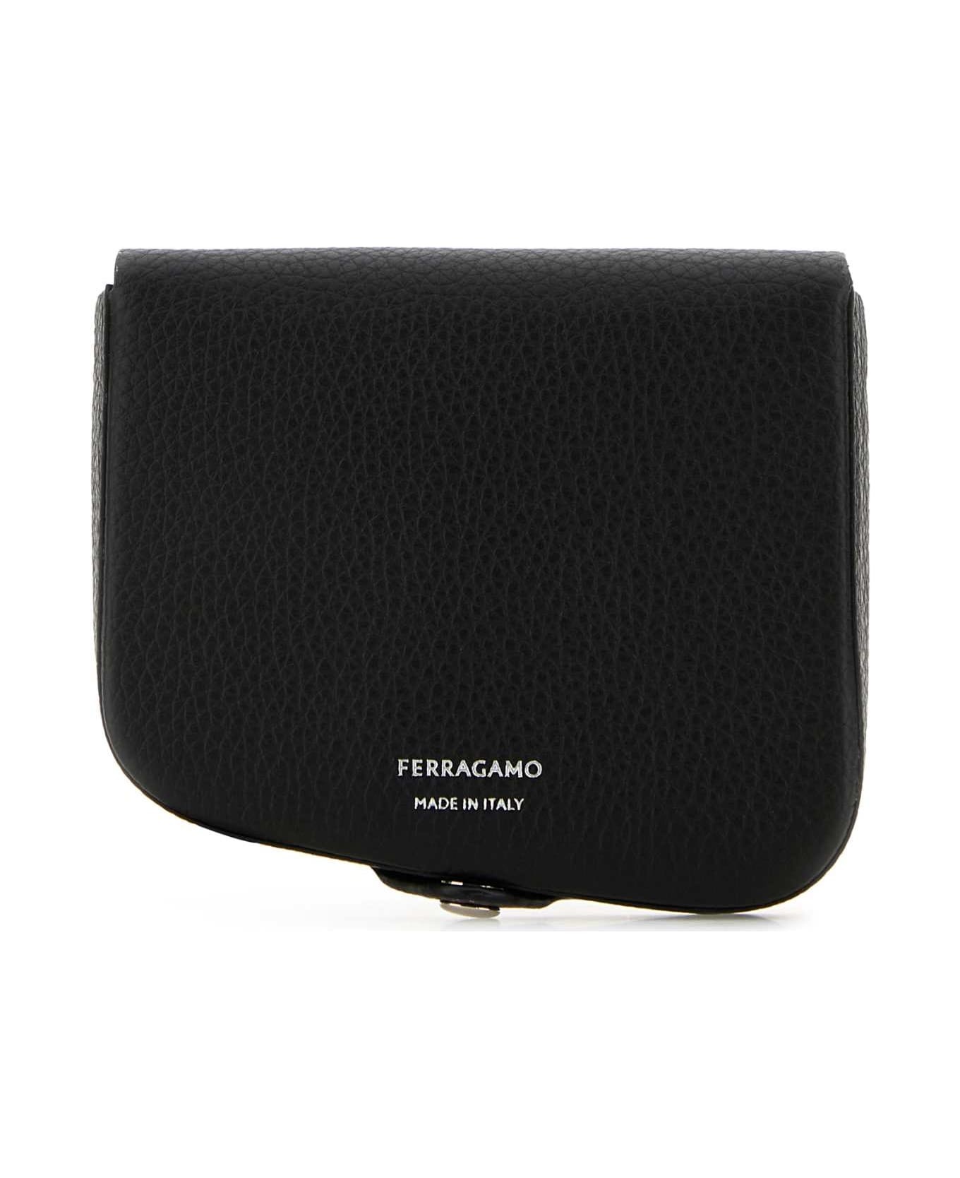 Black Leather Coin Purse - 1