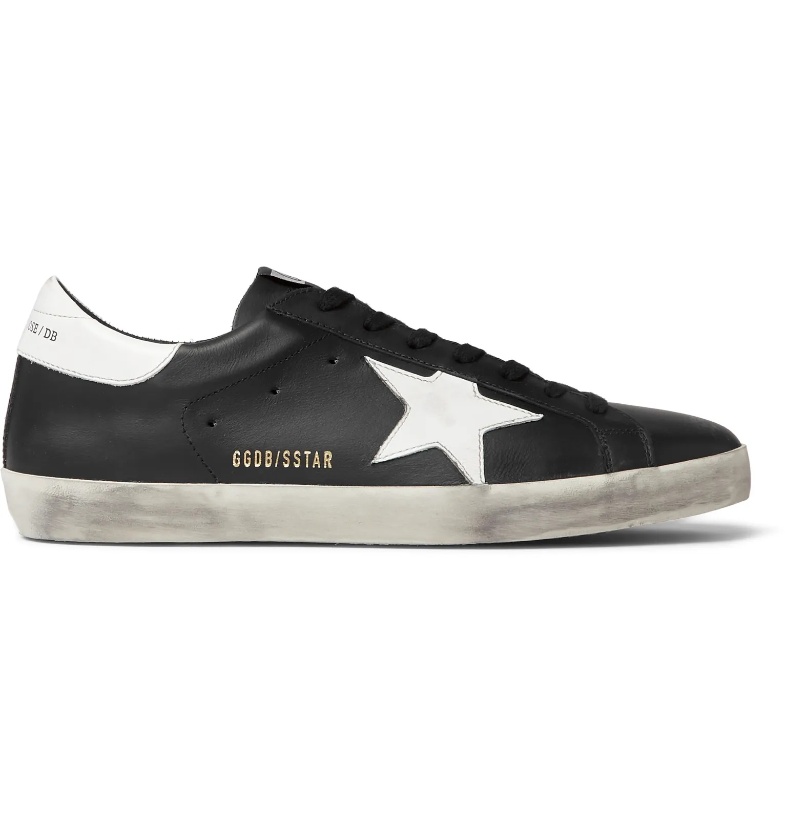 Superstar Distressed Leather and Suede Sneakers - 9