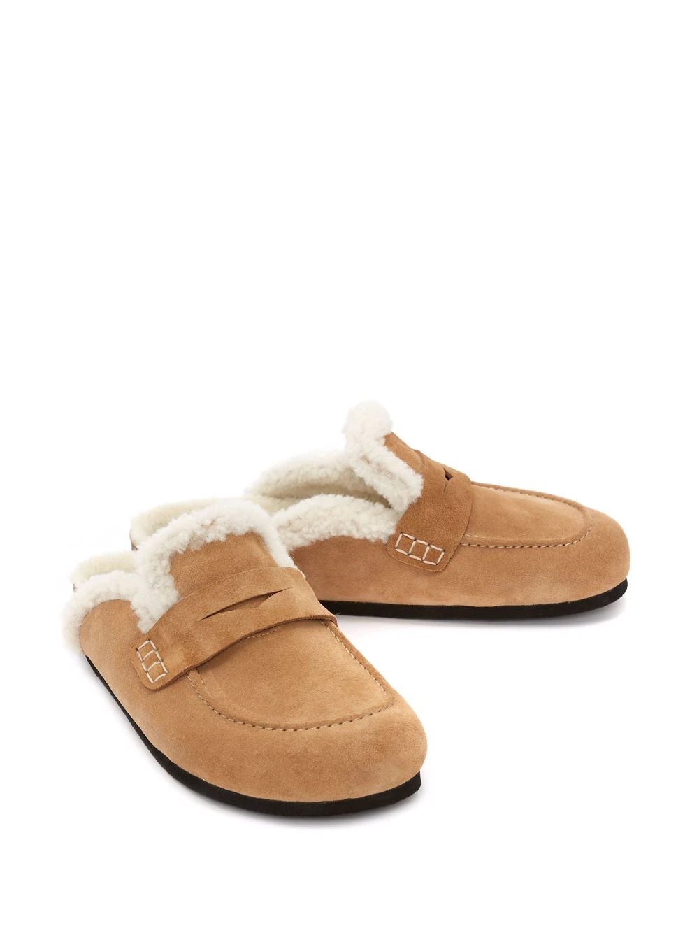 shearling-trim loafers - 2