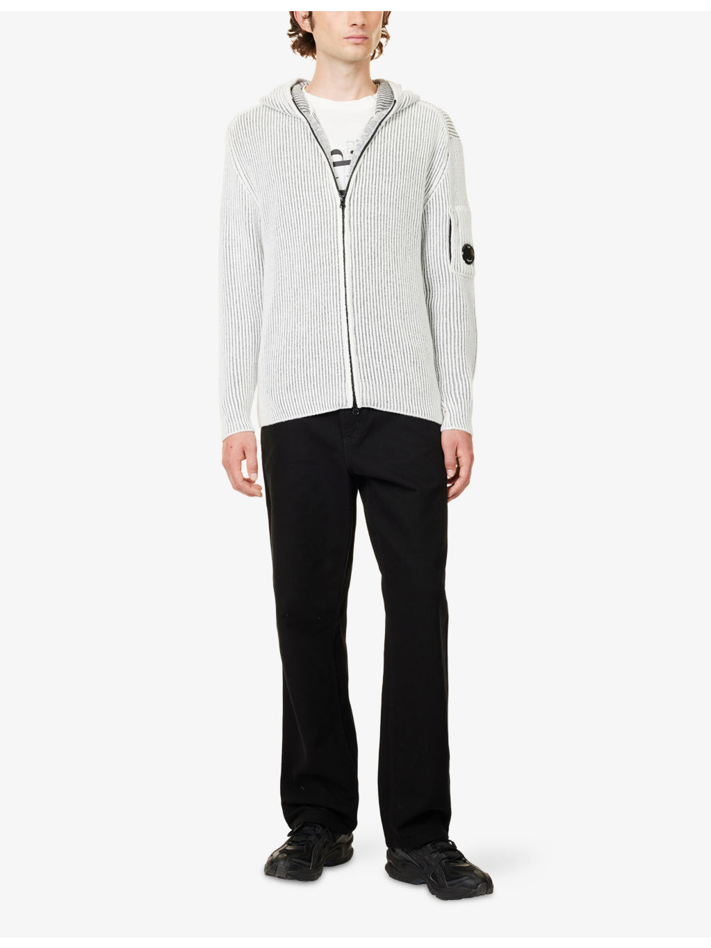 Contrast Hooded Knitted Fleece Hoody - 2