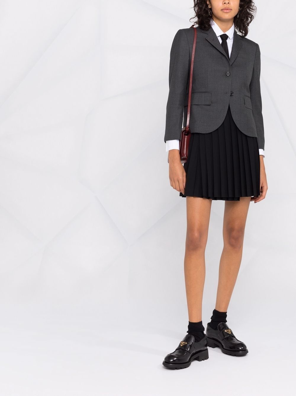 cropped single-breasted blazer - 2